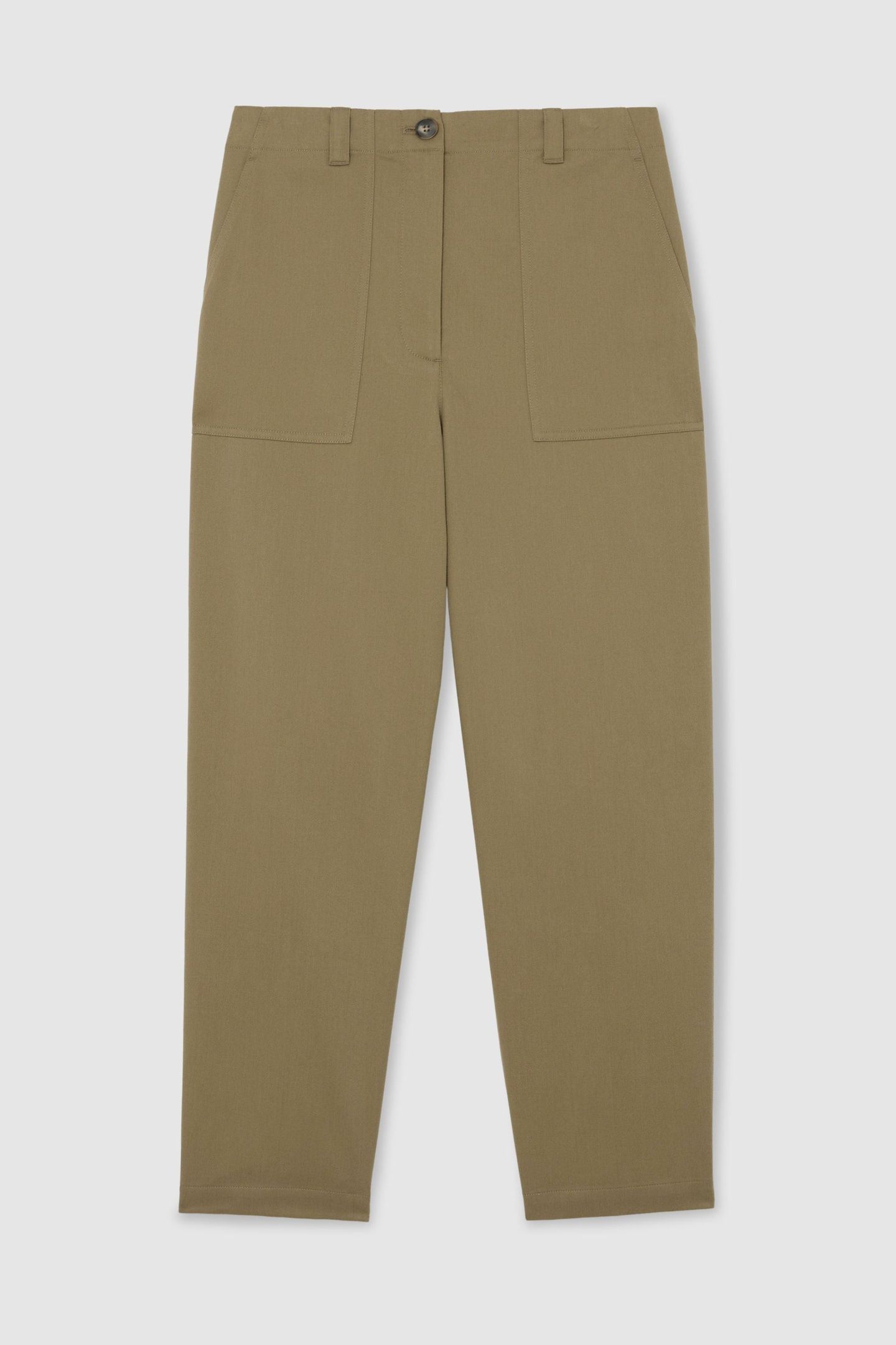 COTTON BLEND TAPER TROUSER KHAKI GREEN 5