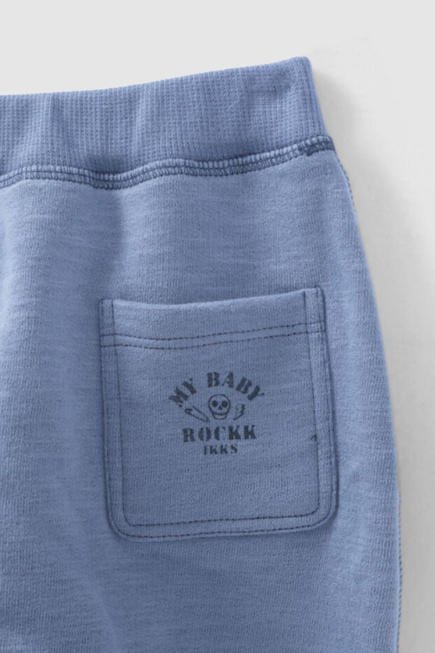 BLUE ORGANIC FLEECE PANTS FOR BABIES 3