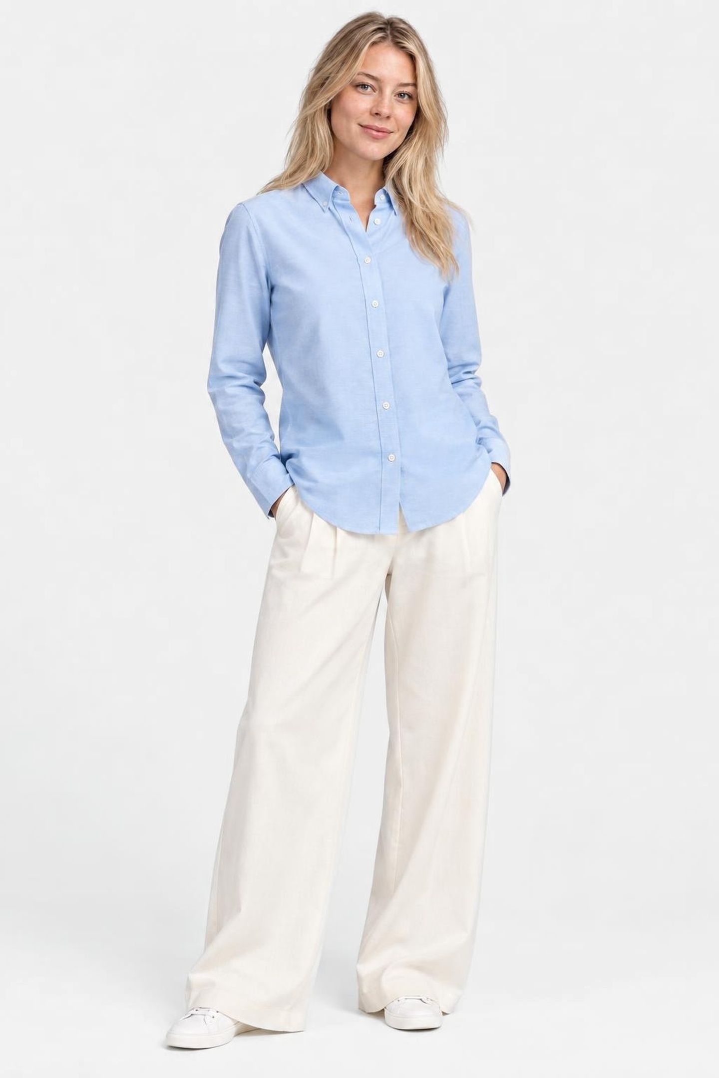 SOLID STRETCH OXFORD SHIRT LIGHT BLUE 2