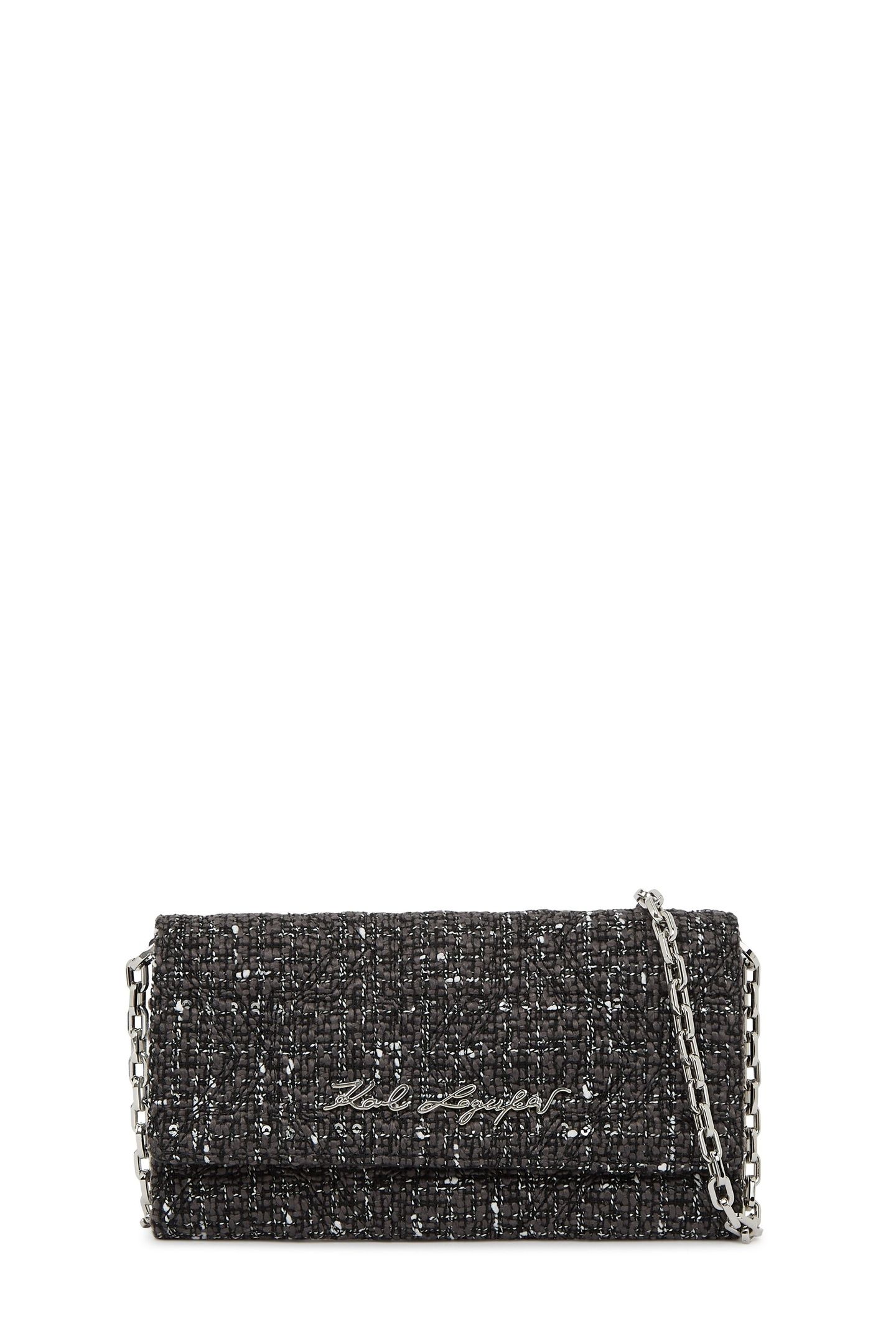 K/KURL BOUCLE WALLET ON CHAIN GREY BOUCLE 1
