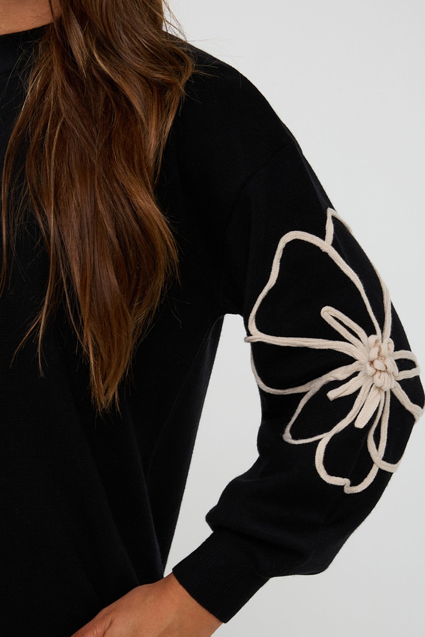 DRESS TAPE FLOWER PATCH BLACK 7