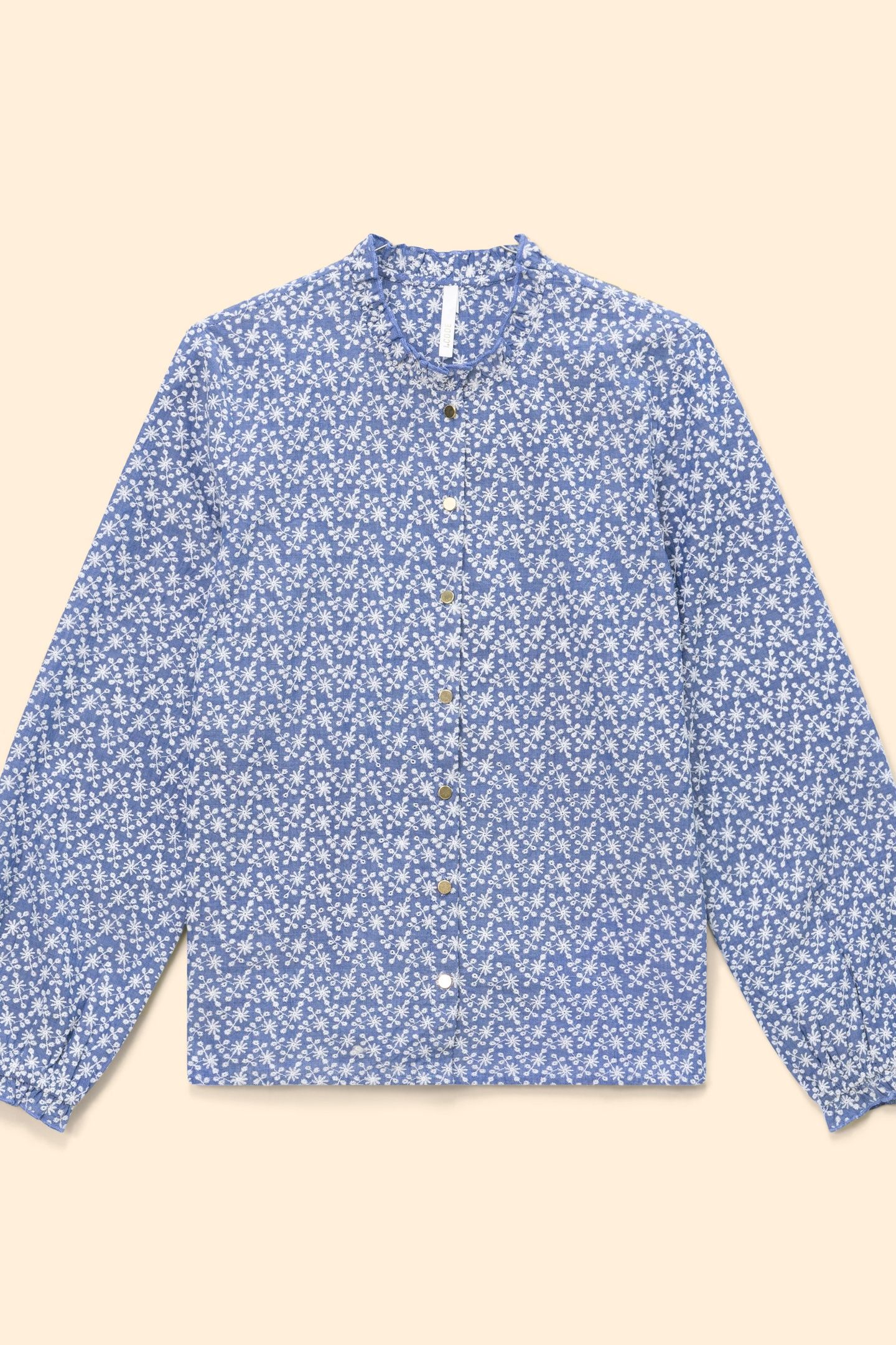 BLUE BLOUSE WITH ECRU EMBROIDERY 3
