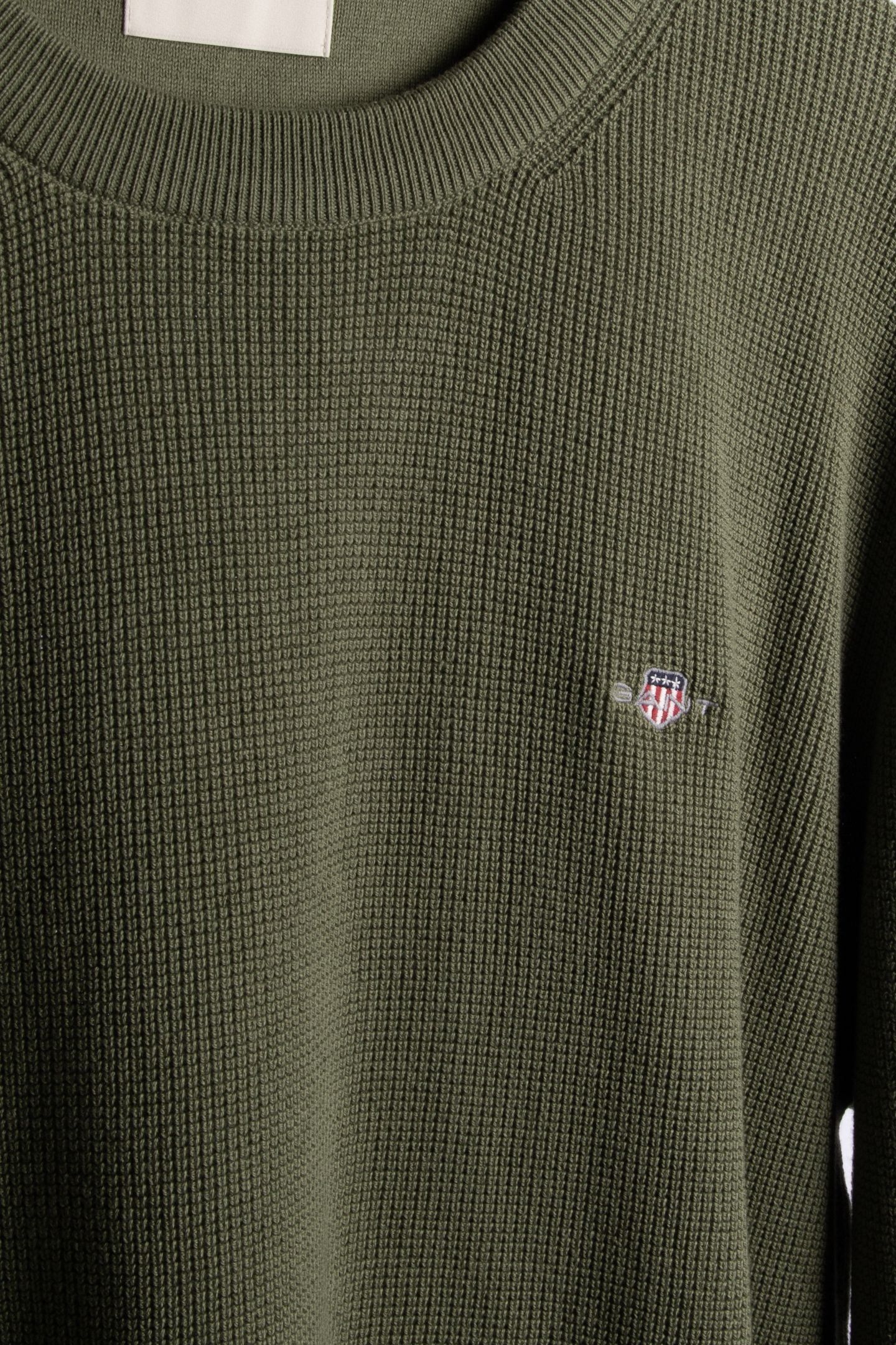 WAFFLE KNIT SWEATER DRY HERB GREEN 4