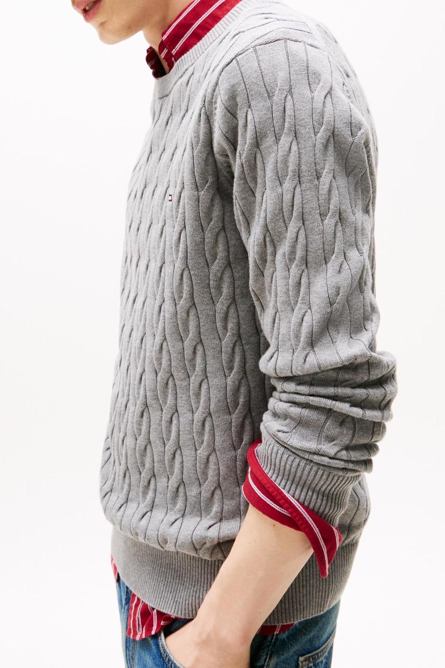 CLASSIC COTTON CABLE MEDIUM GREY HEATHER 2