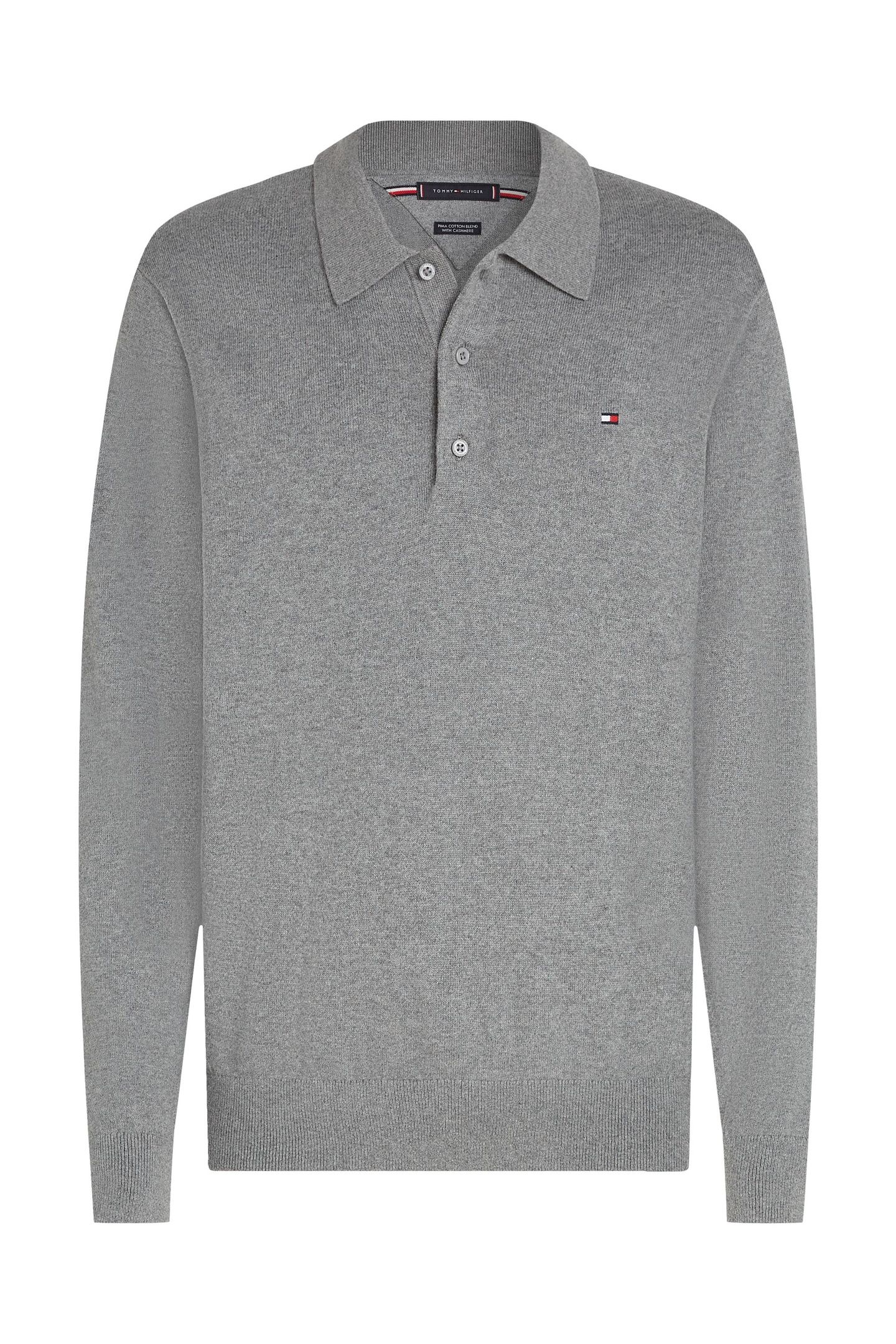 PIMA COTTON CASHMERE SWEATER MEDIUM GREY HEATHER 5