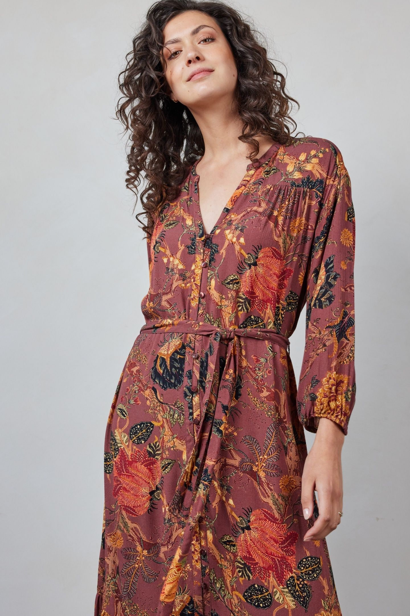 DRESS VIDAL RED WOODLAND PRINT 1