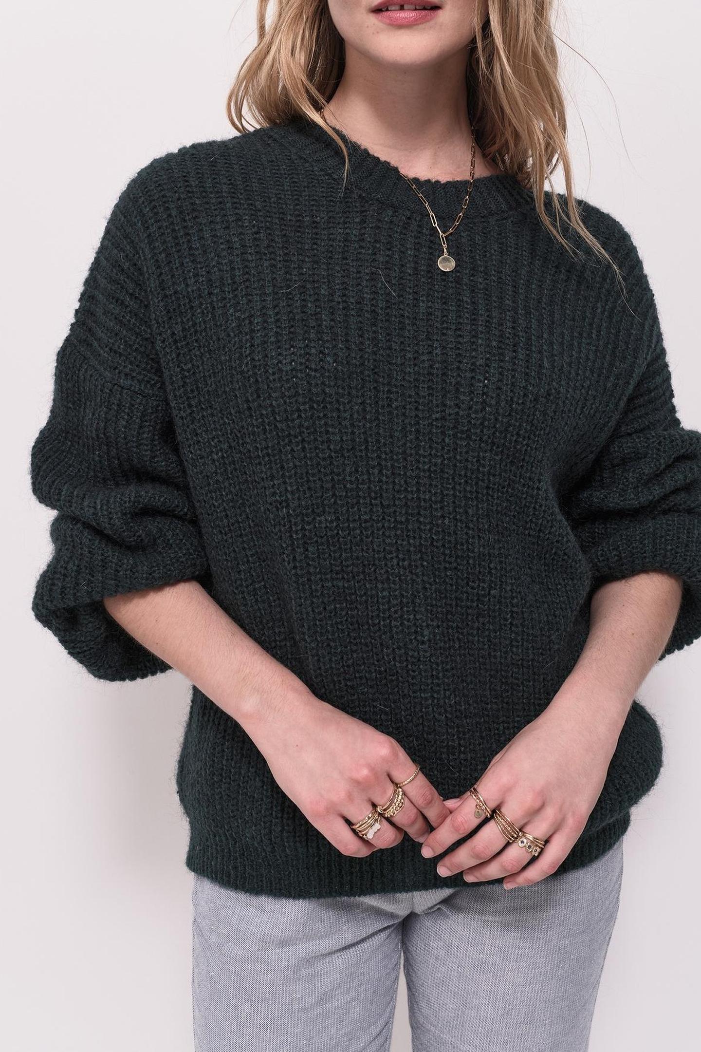 TREFLE - GREEN REVERSIBLE KNIT FRONT/BACK CARDIGAN 1