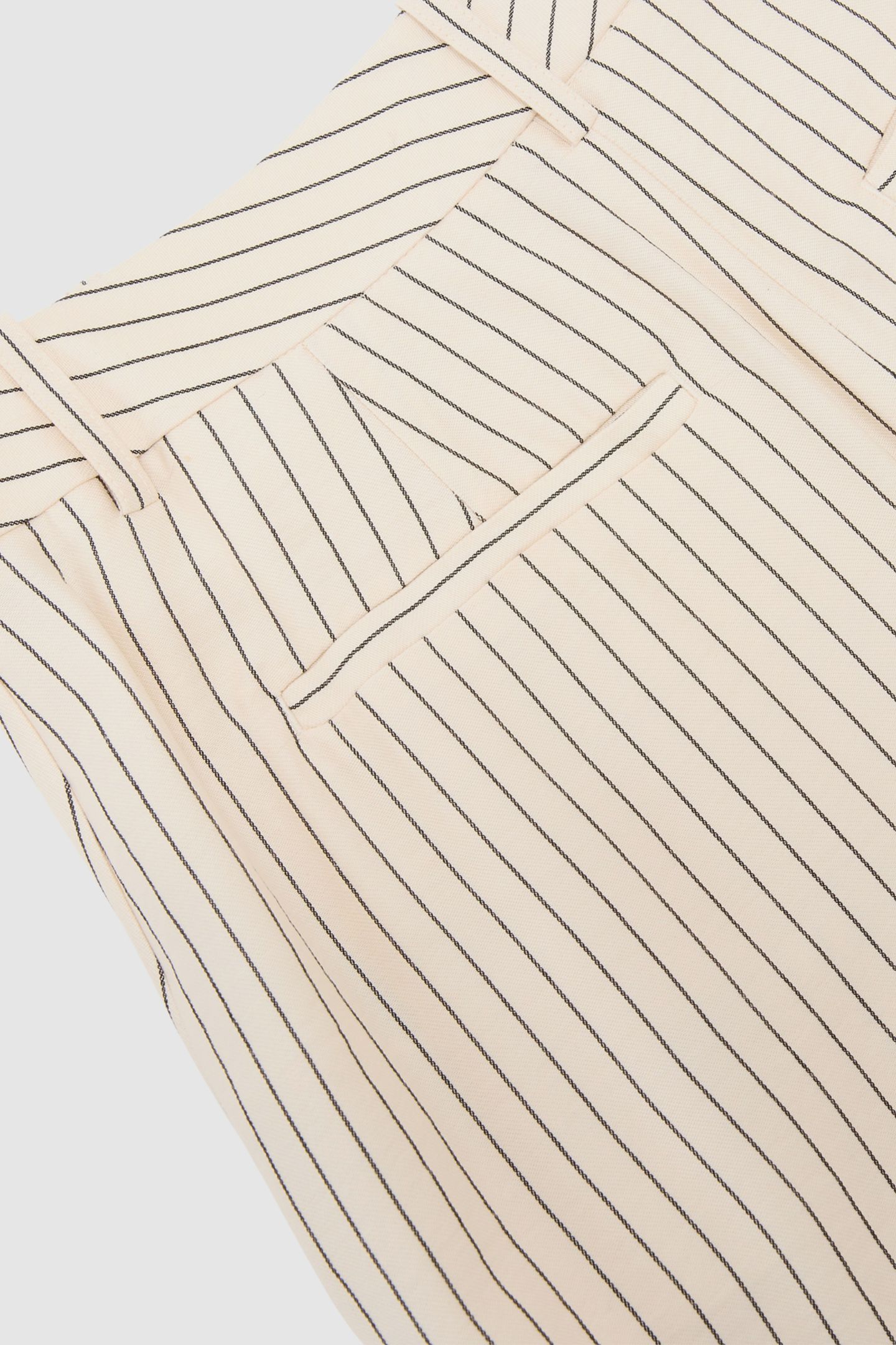 PINSTRIPE WIDE LEG TROUSER CREAM/BLACK 6