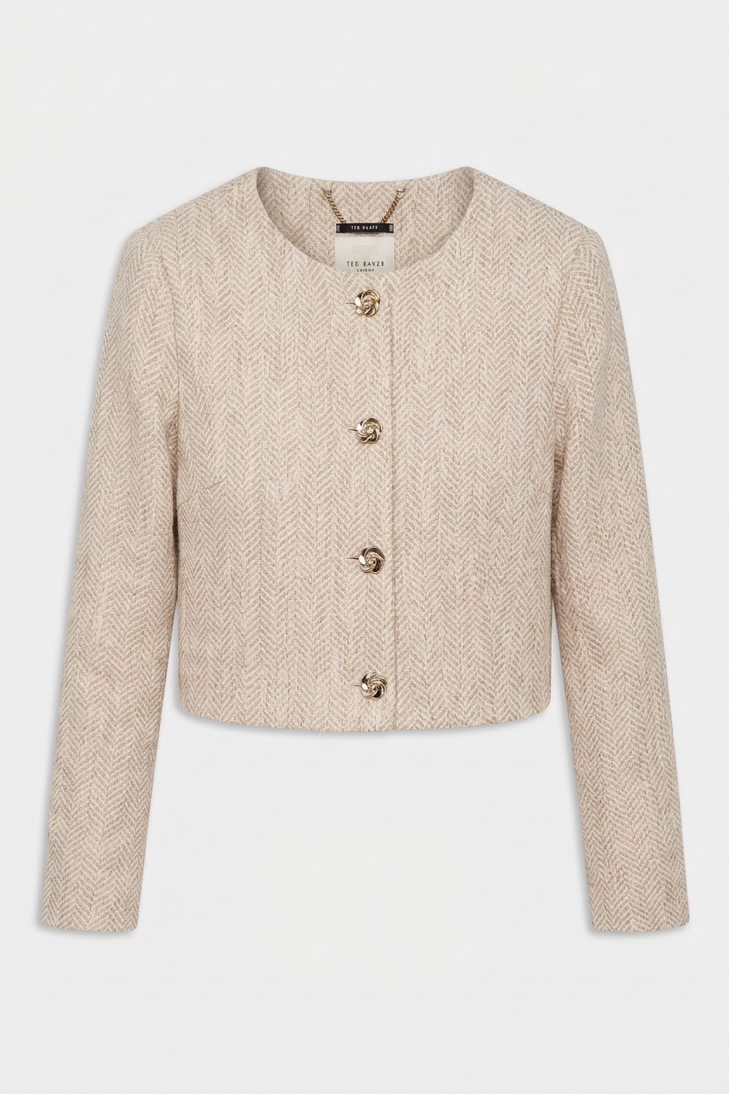 VULPA TAILORED BOUCLE FITTED CROPPED IVORY 3