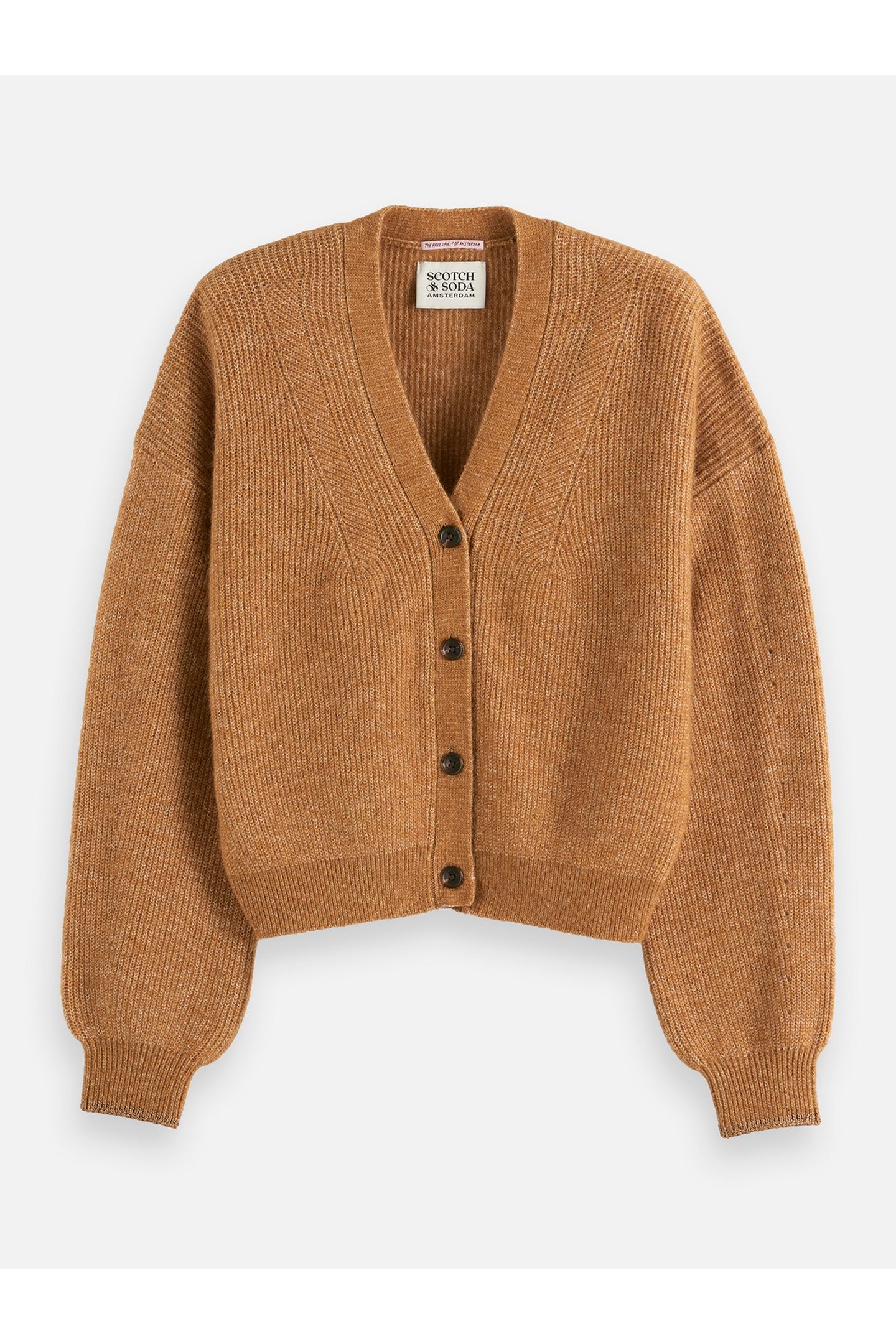 CORE FUZZY RELAXED CARDIGAN MEDIUM BROWN 4