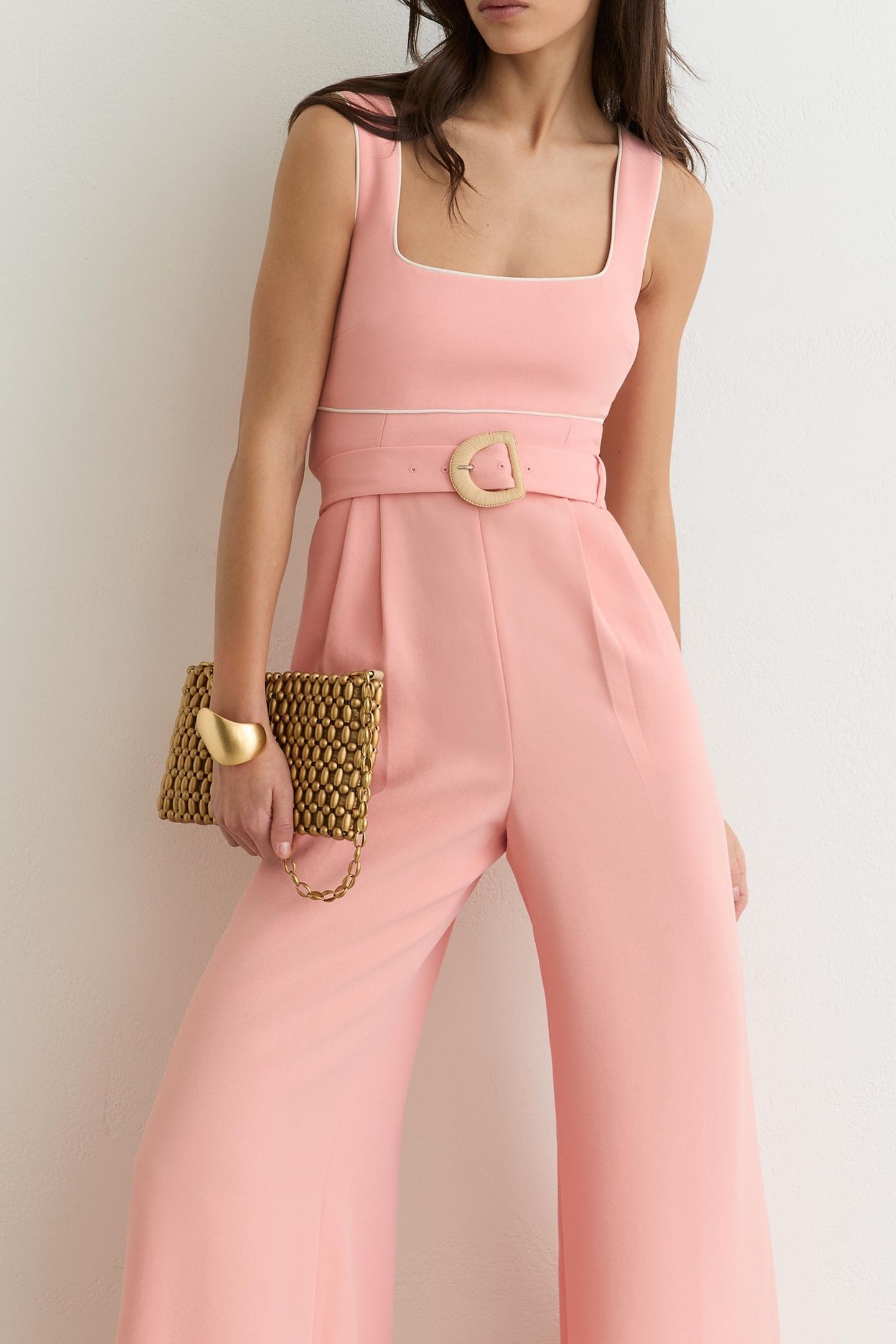 TIPPED STRUCTURED JUMPSUIT PINK 5