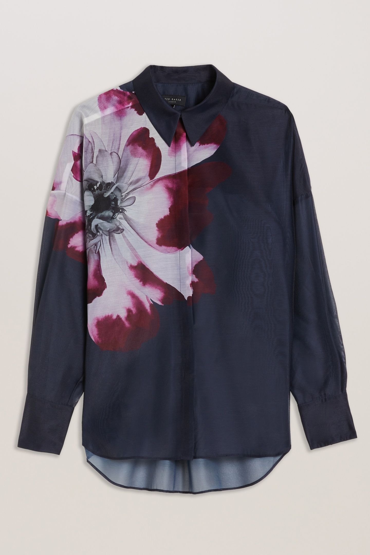 ORRIN PRINTED BUTTON DOWN OVERSIZED NAVY 4