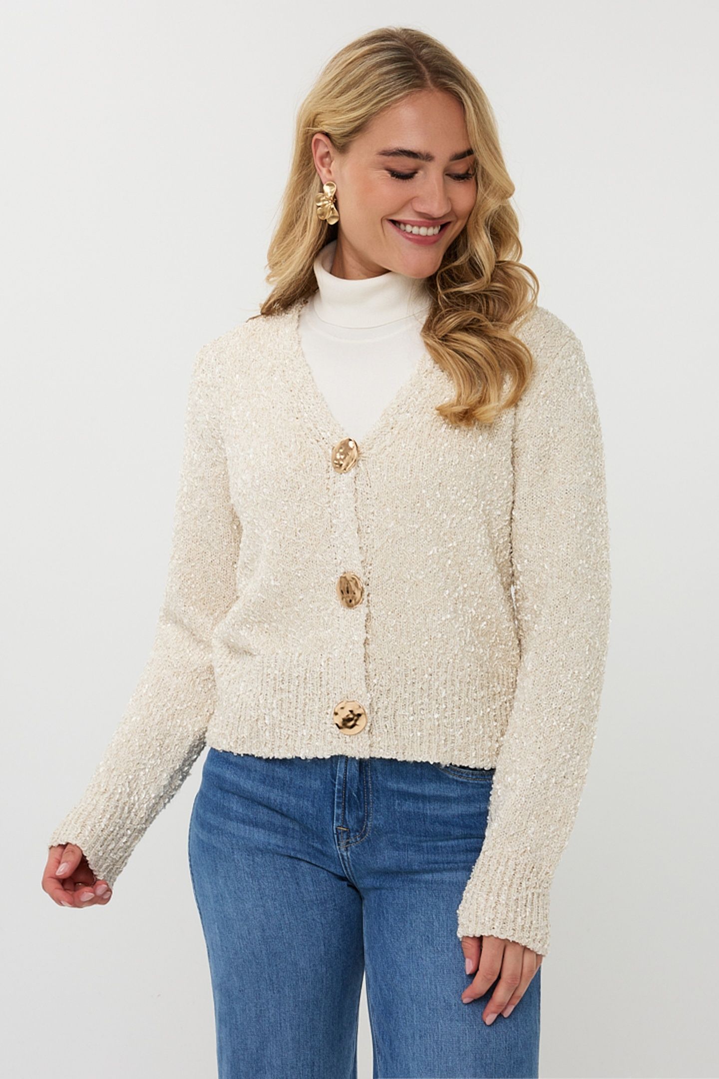 CARDIGAN FANCY BUTTON OFF WHITE 1