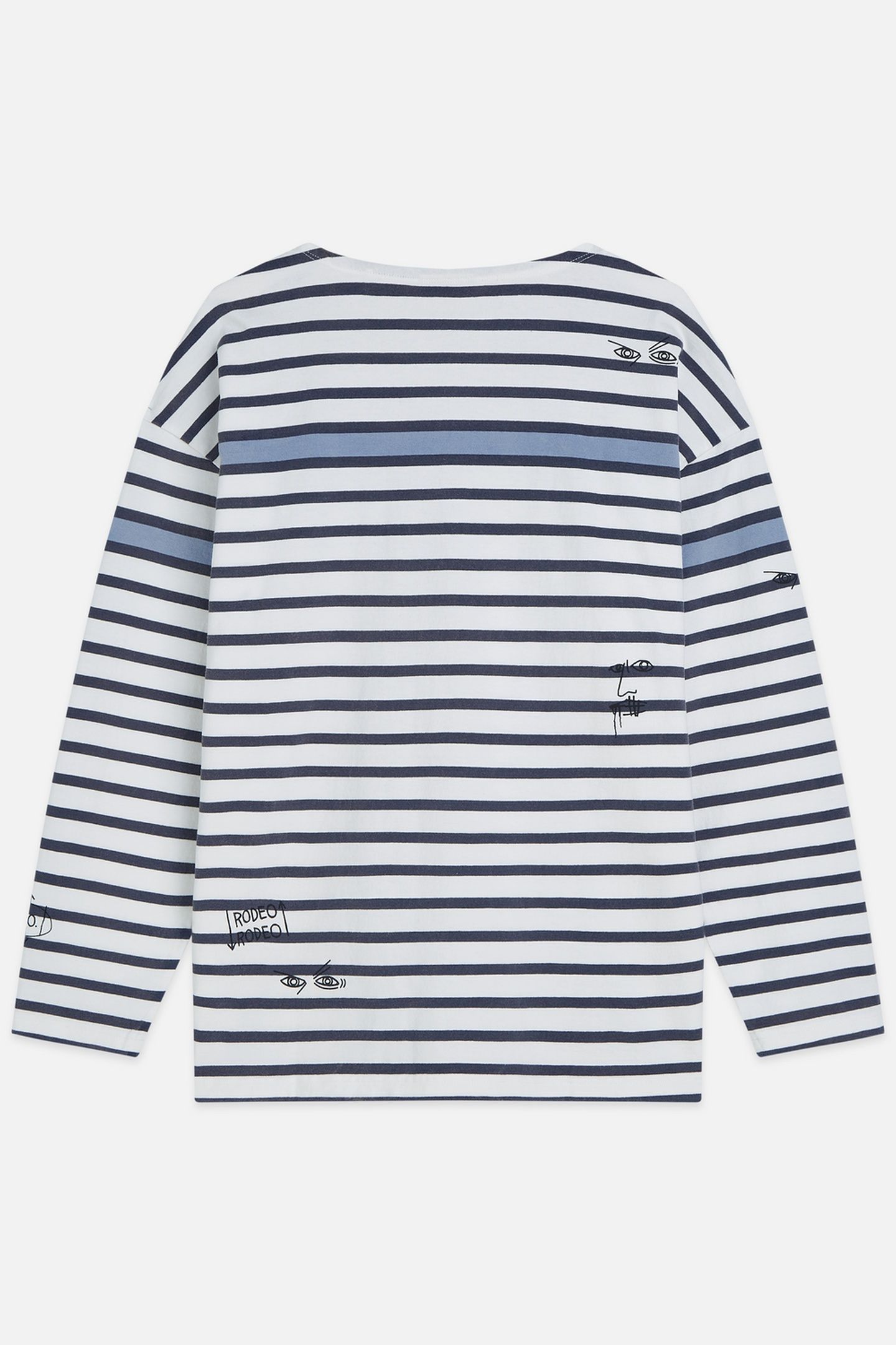 BASQUIAT BRETON STRIPED LONGSLEEVED TSHIRT NAVY 2