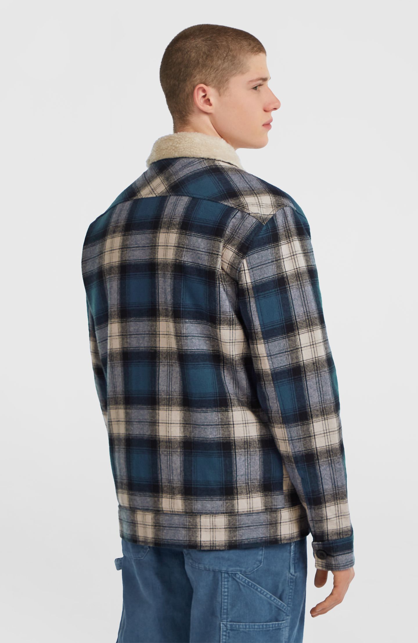 O'RIGINALS FLEECE LINED JACKET MOZART BLUE CHECK 2