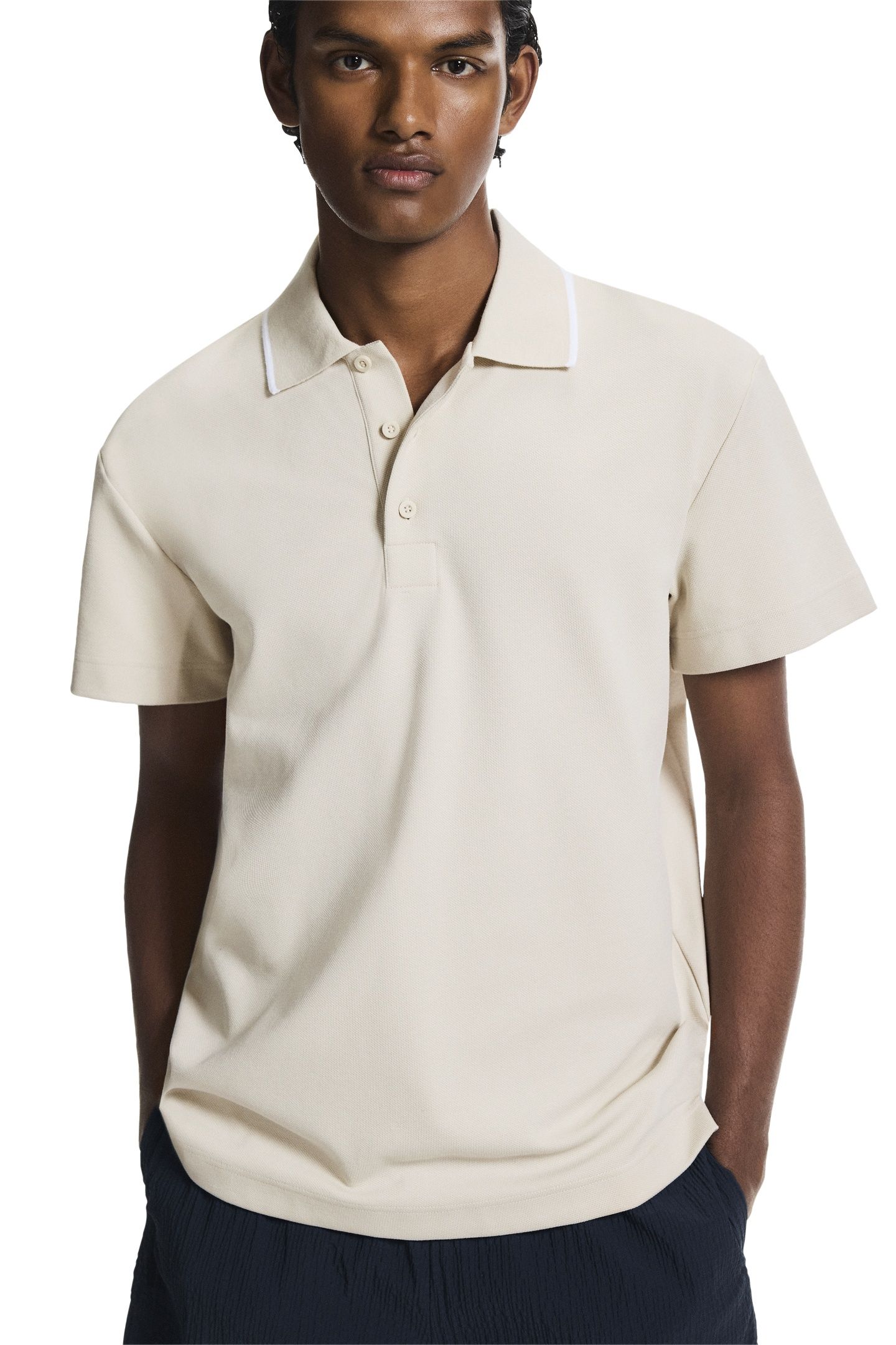 COURTSIDE POLO 1 SAND | WHITE 5