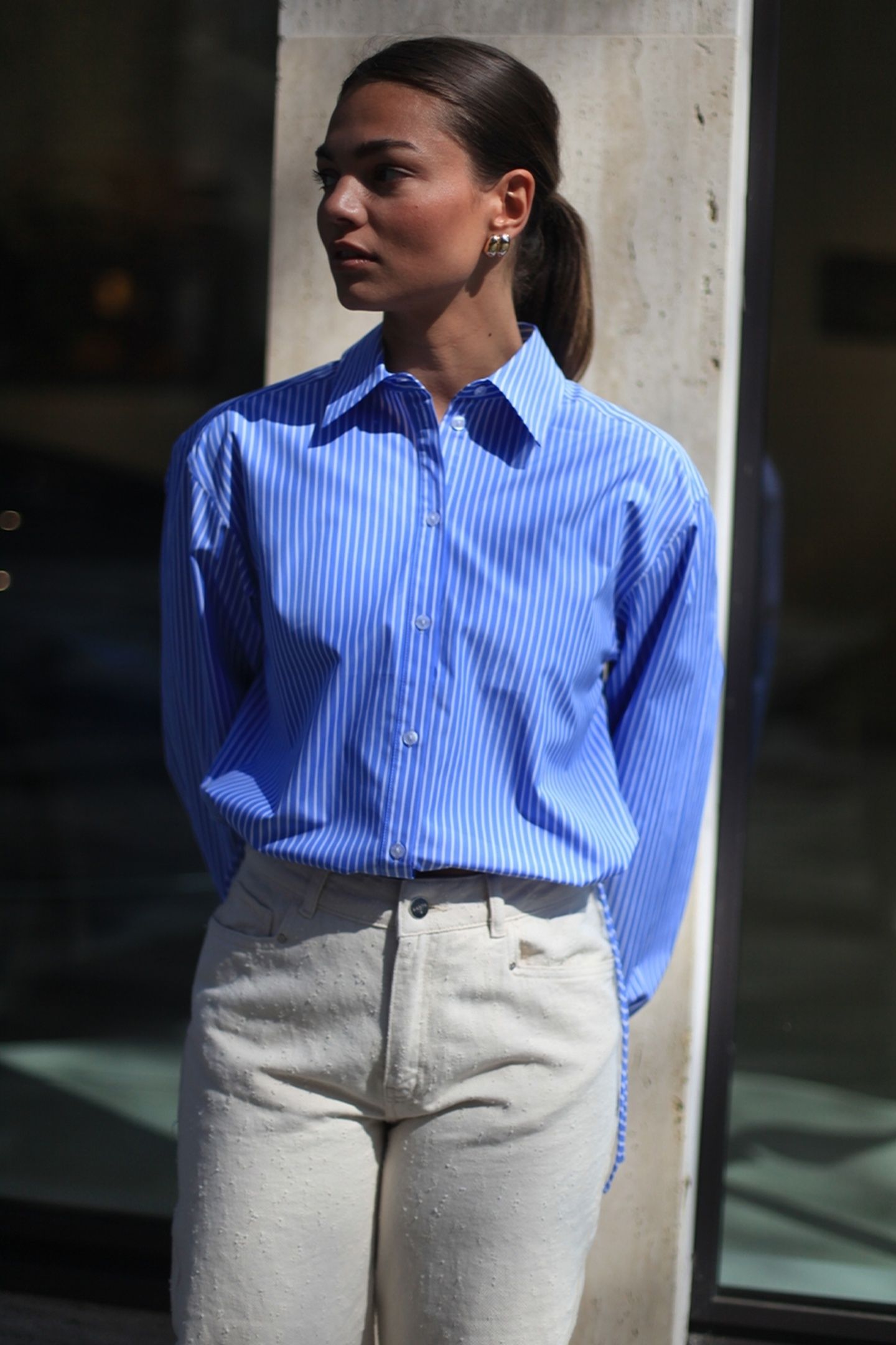 QWYNN STRIPE DRAWSTRING SHIRT SKY BLUE 8