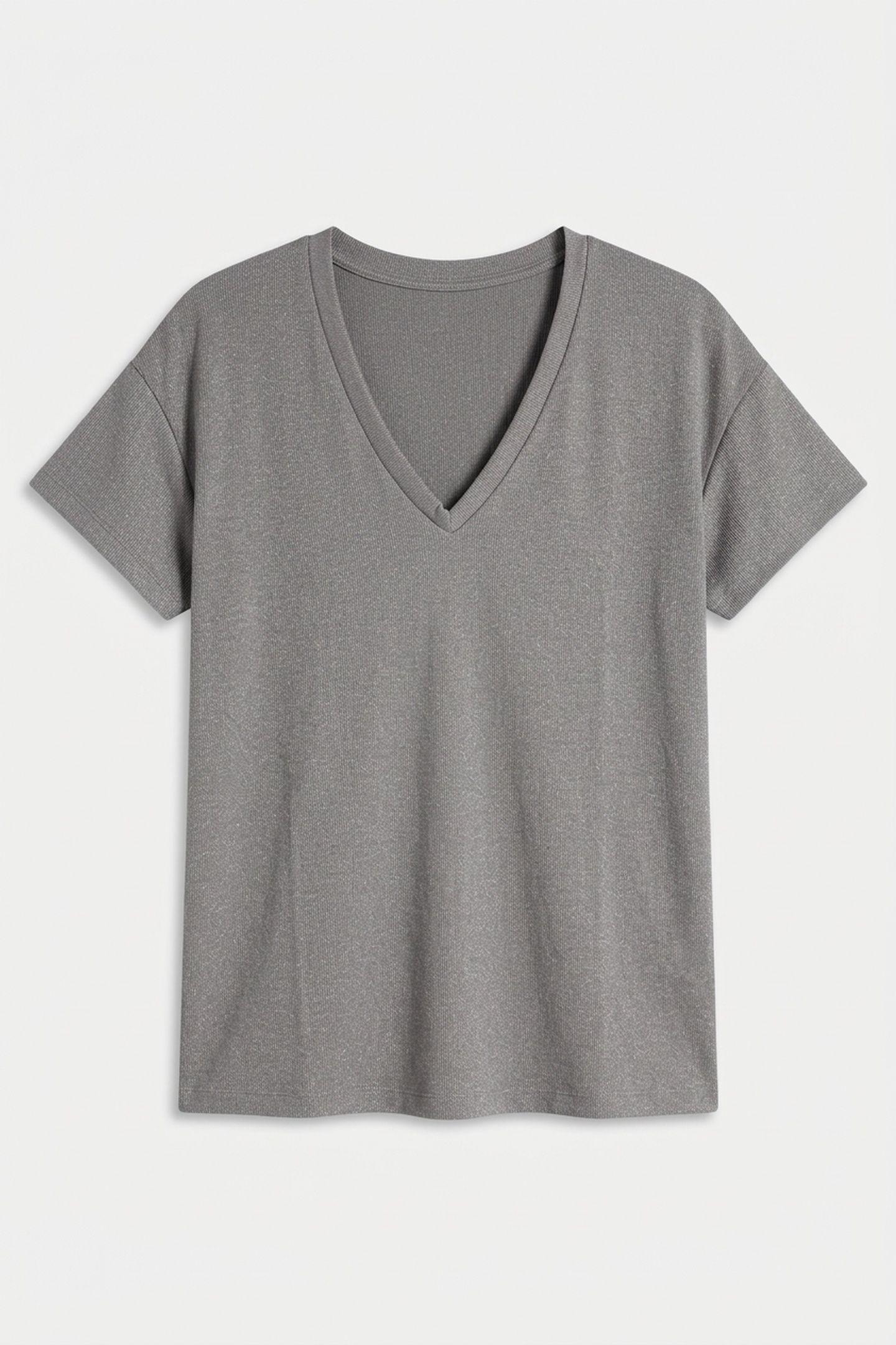 GREY METALLIC MESH T-SHIRT 3