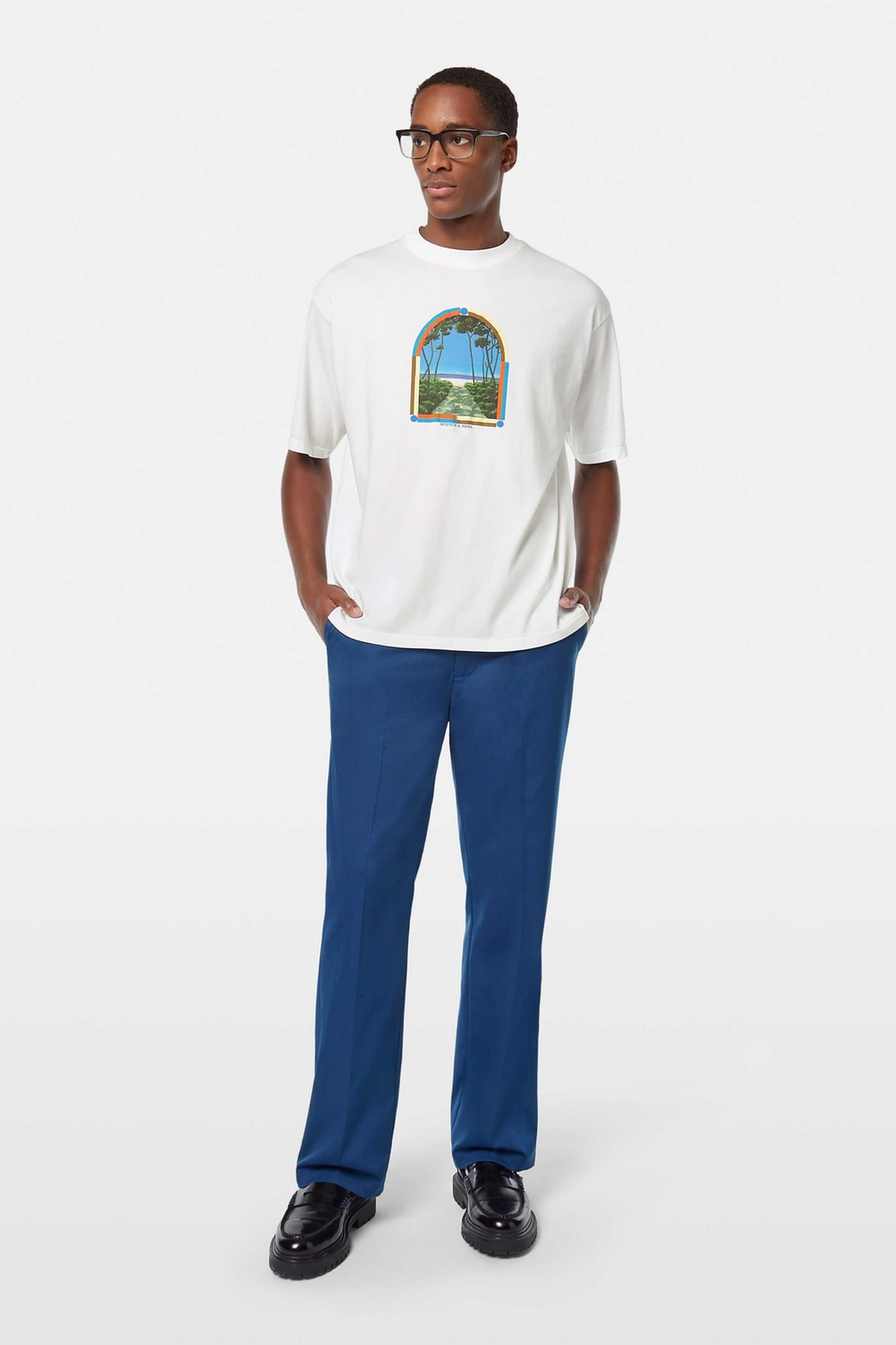 THE BEAT - VISCOSE-BLEND BOOTCUT CHINO NAVY 3