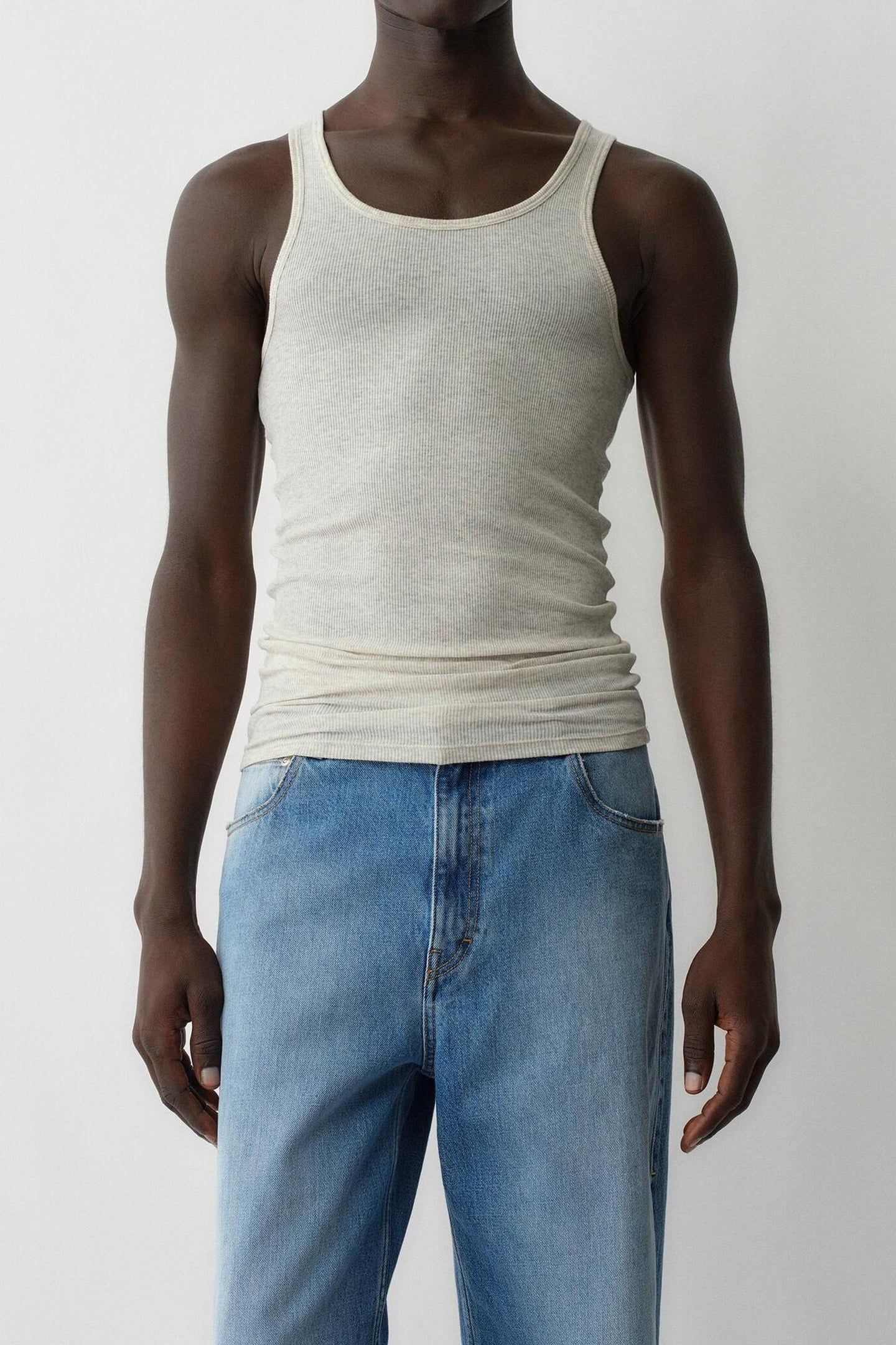 WALTER TANK TOP OYSTER MELANGE 1