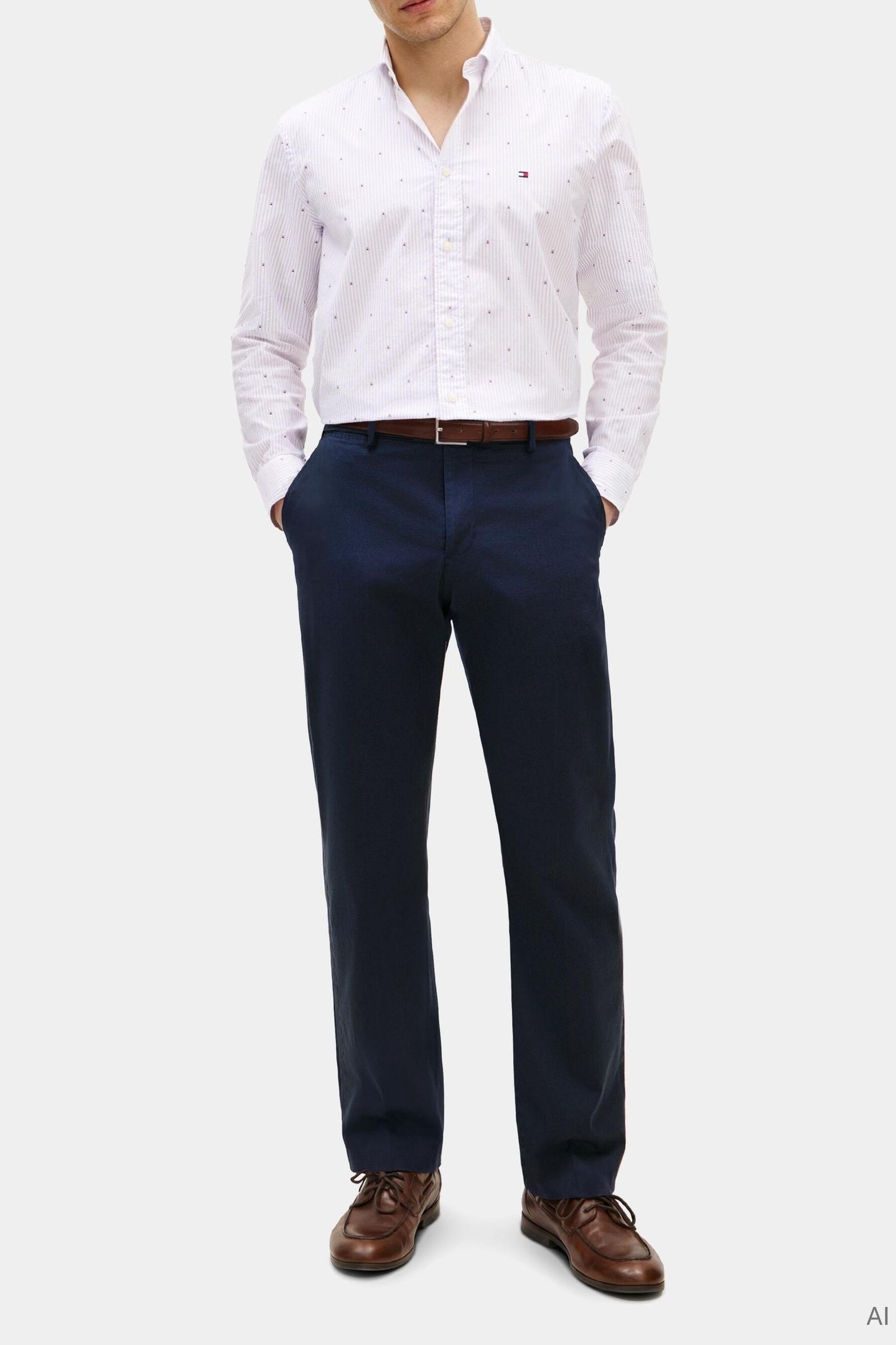 FLEX POPLIN SHIRT SWEET BLUE/STRIPE 2