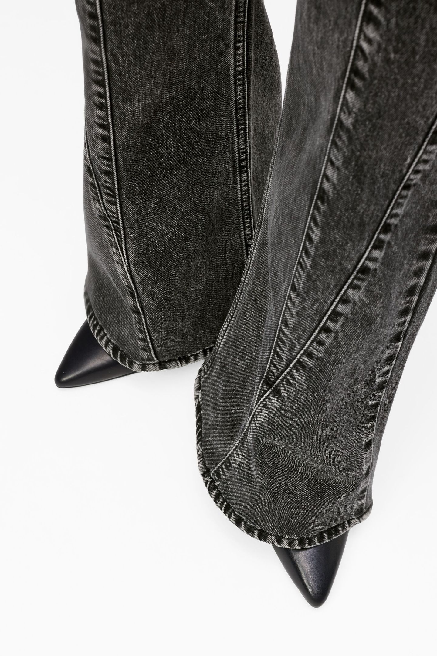 KLJ HR FLARE DENIM STONE WASHED BLACK 6