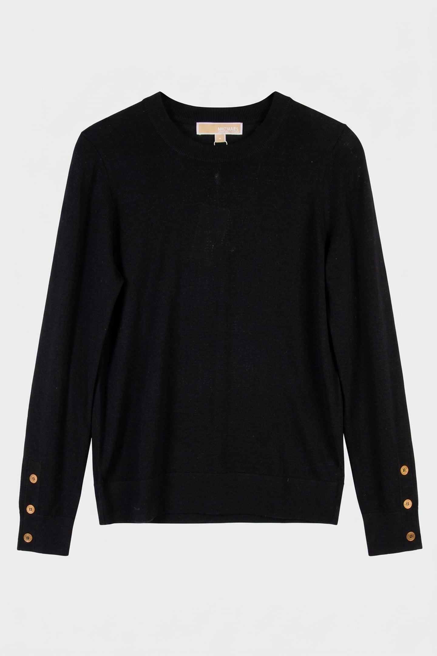 MERINO BUTTON SLEEVE LS SWEATER BLACK 3