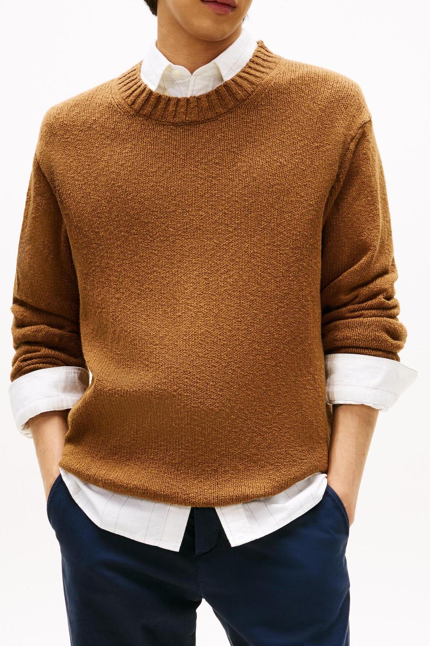 SOFT TEXTURED CREW NECK HIGHLAND KHAKI 1