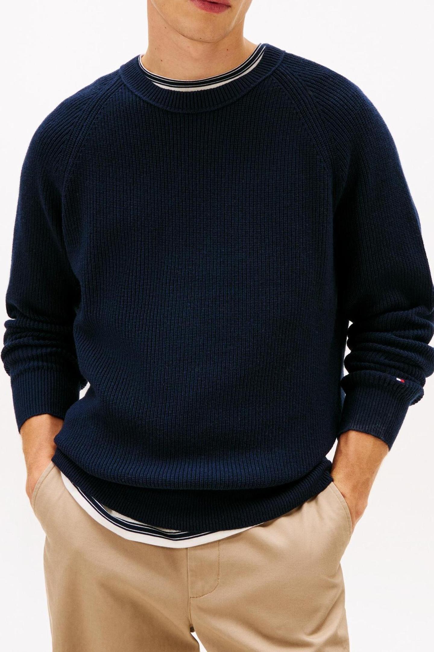 FISHERMAN RIB CREW NECK DARK NIGHT NAVY 2