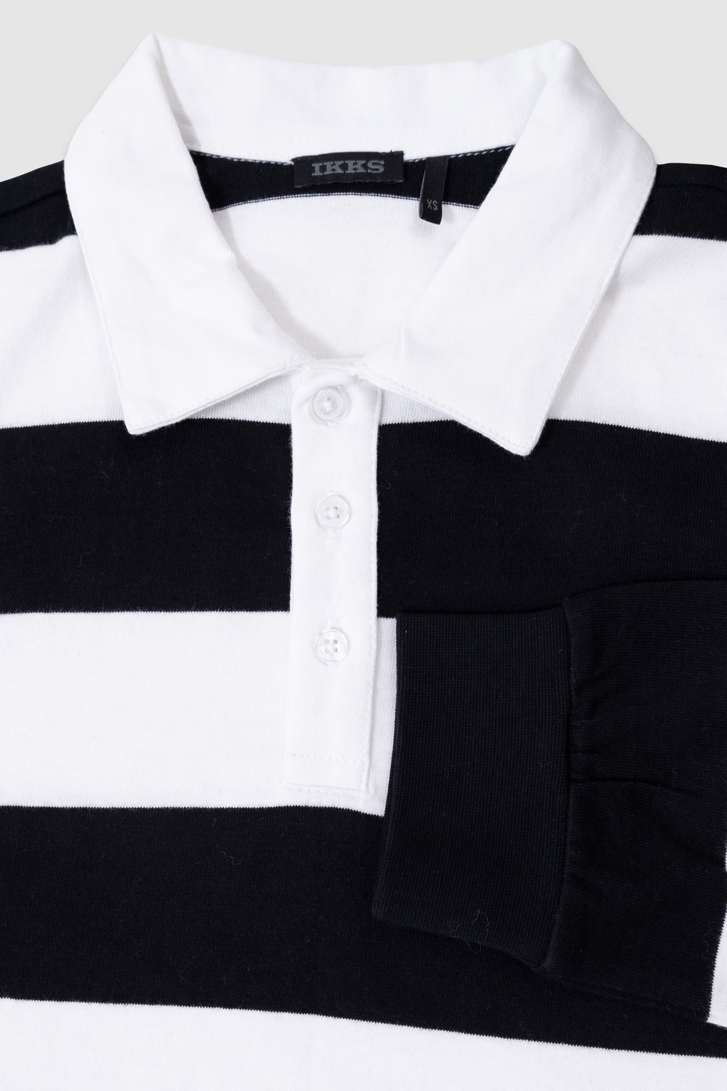BOYS’ BLACK LONG-SLEEVED POLO SHIRT WITH ECRU STRIPES 4