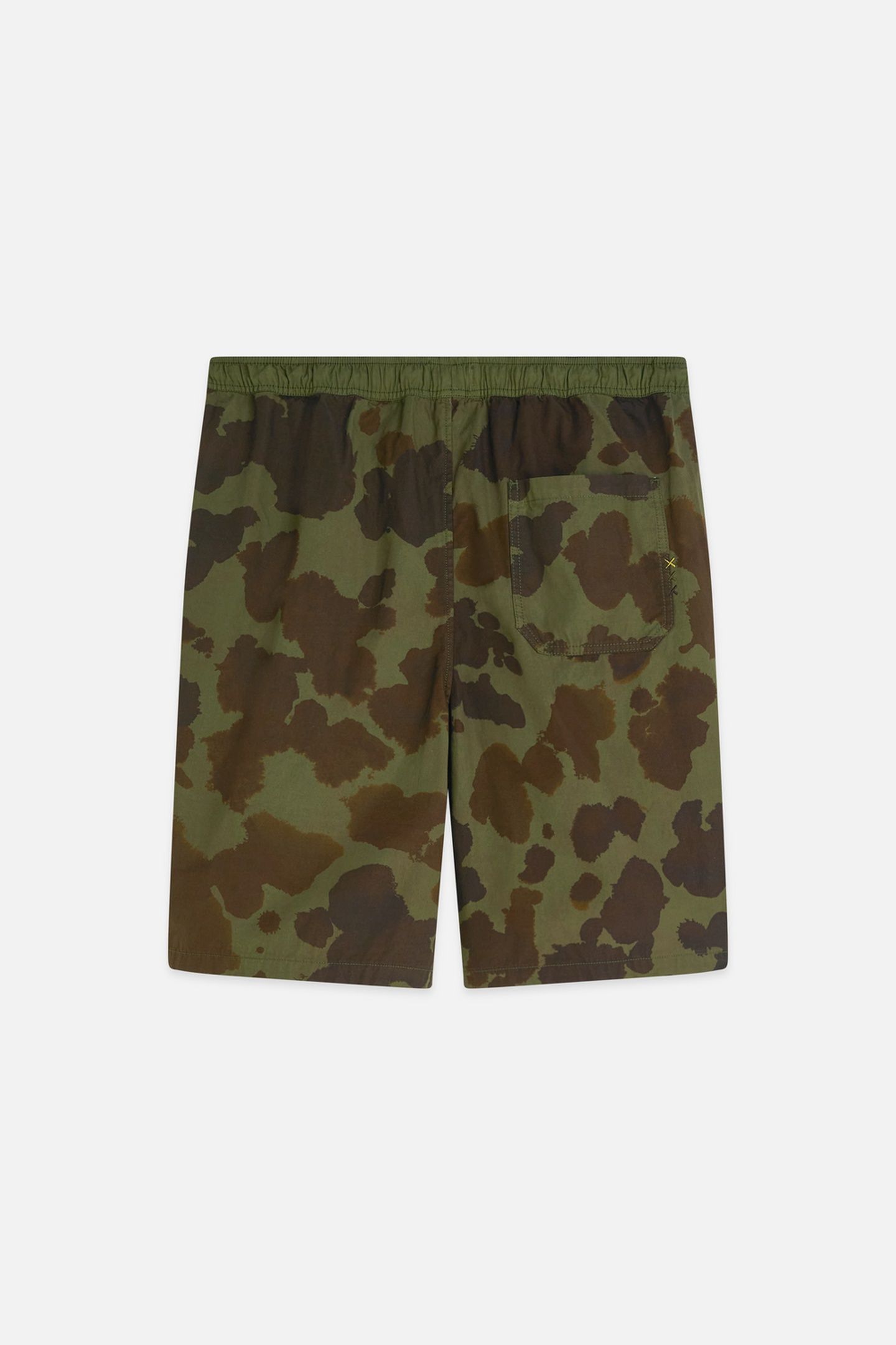 PRINTED WASHED POPLIN LOOSEFIT BERMUDA SHORTS DARK GREEN 2