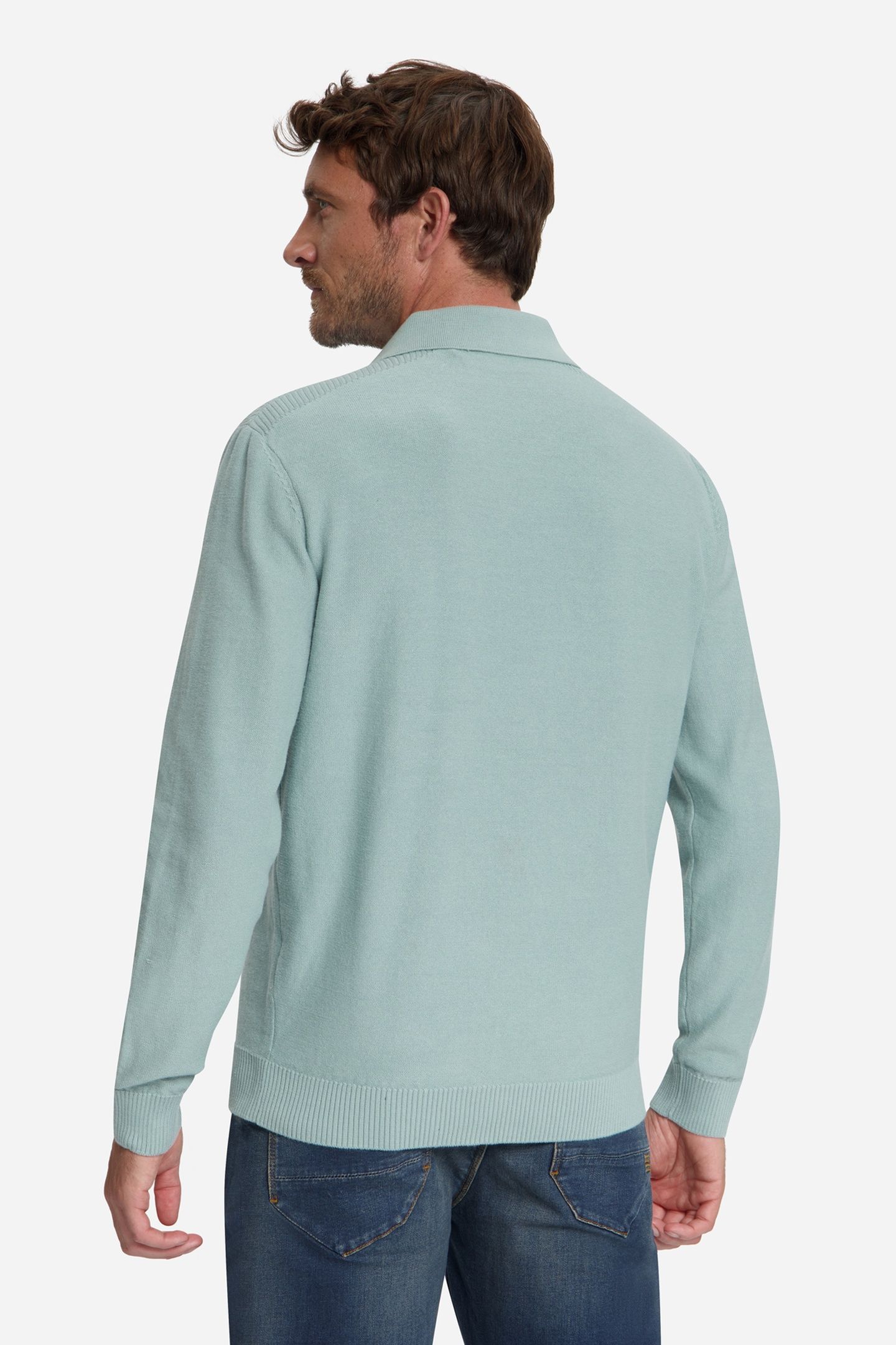PULLOVER V-COLLAR SHOULDER DETAIL DUSTY BLUE 4
