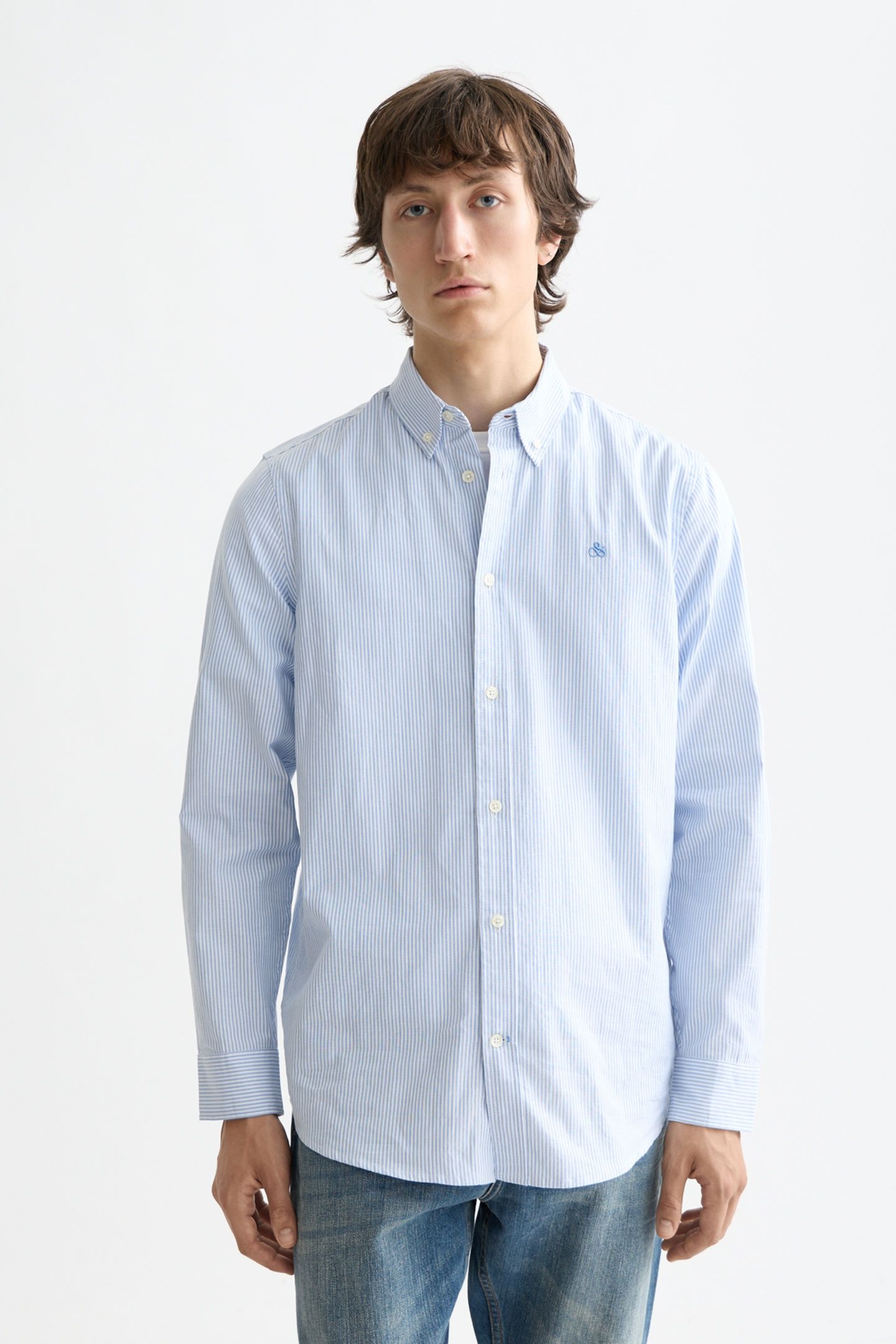 OXFORD STRIPED REGULAR-FIT SHIRT NAVY 1