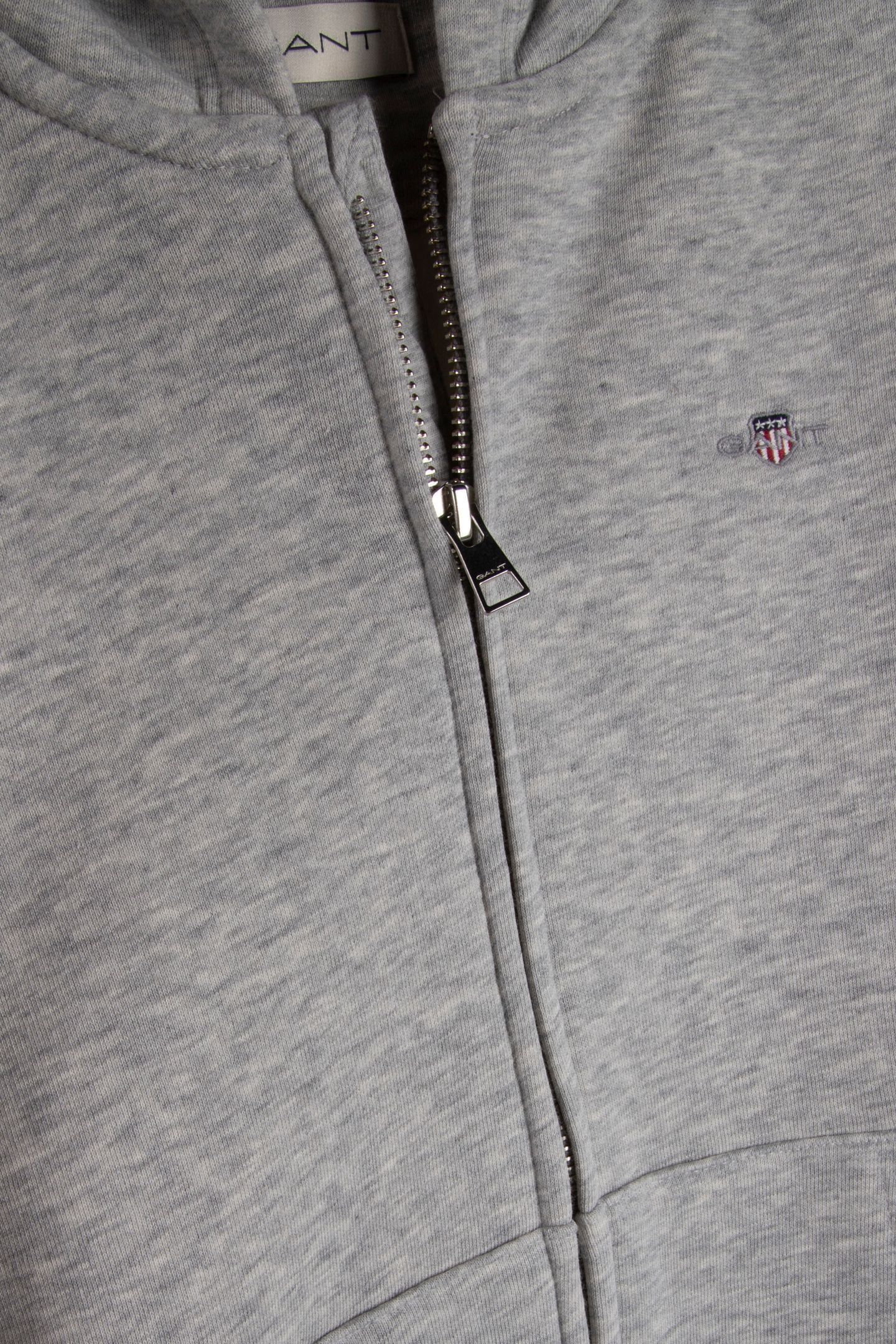 TEEN UNISEX SHIELD ZIP HOODIE LIGHT GREY MELANGE 4