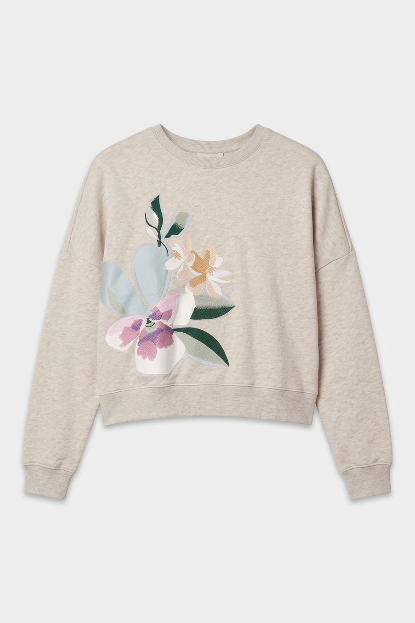 PRINTED EMBROIDERED SWEATSHIRT GREY-MARL 3