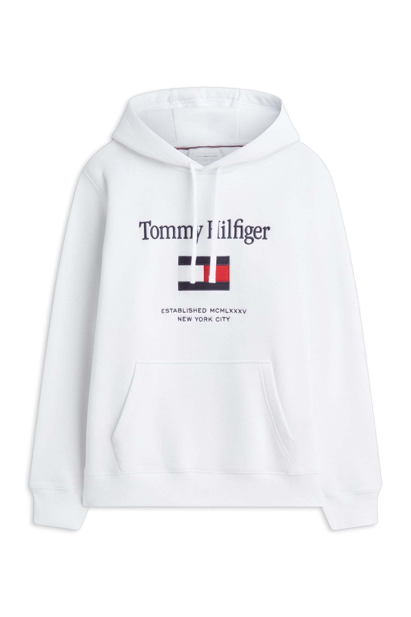 TOMMY EMBRO FLAG HOODIE WHITE 7