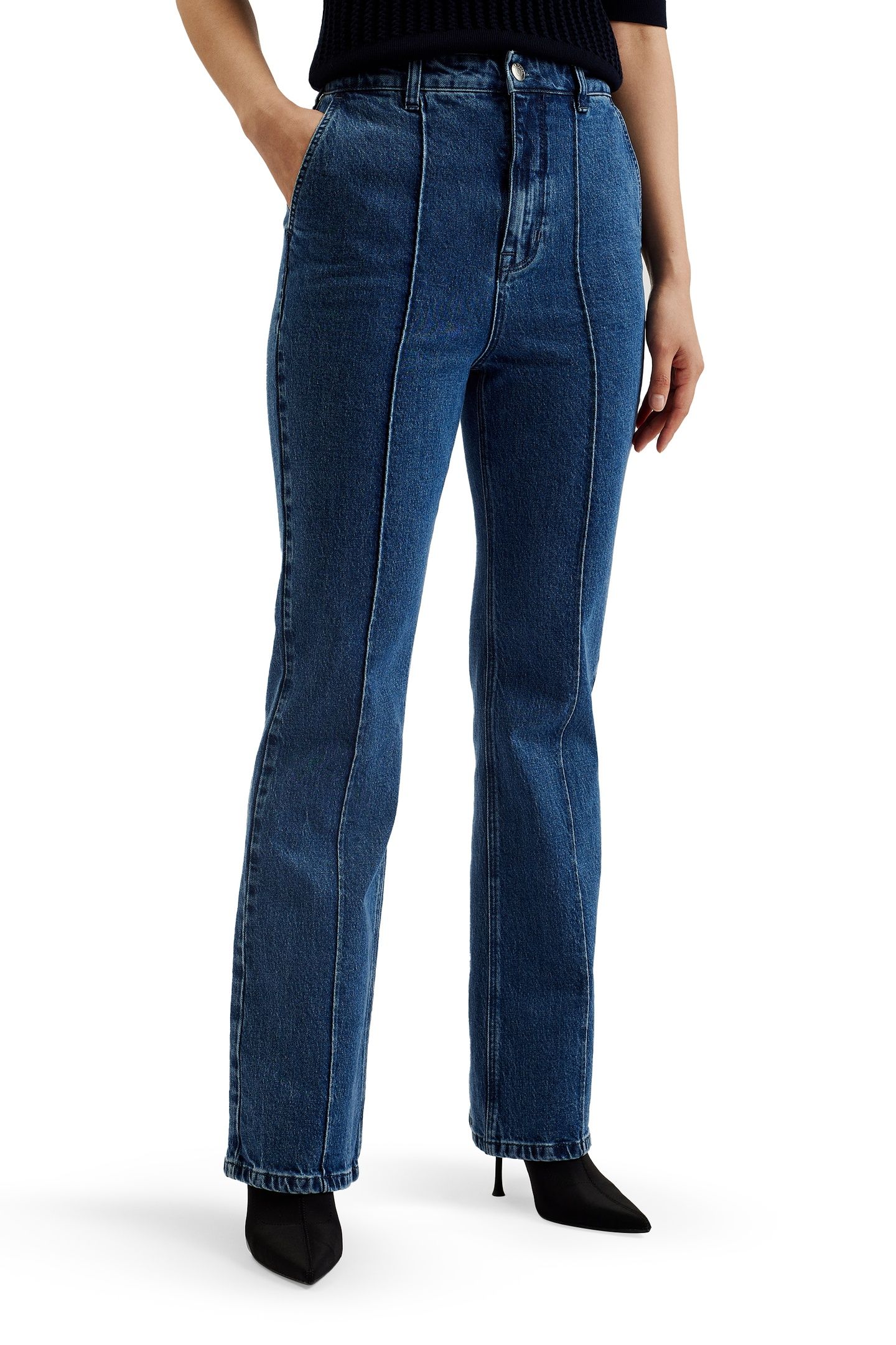NIKKO KICK FLARE JEANS WITH PINTUCK BLUE 2