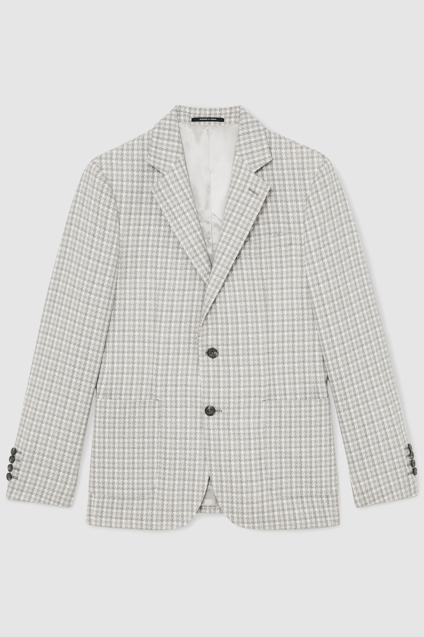 SB 2B NOTCH DOGTOOTH CHECK BLAZER SOFT GREY 4