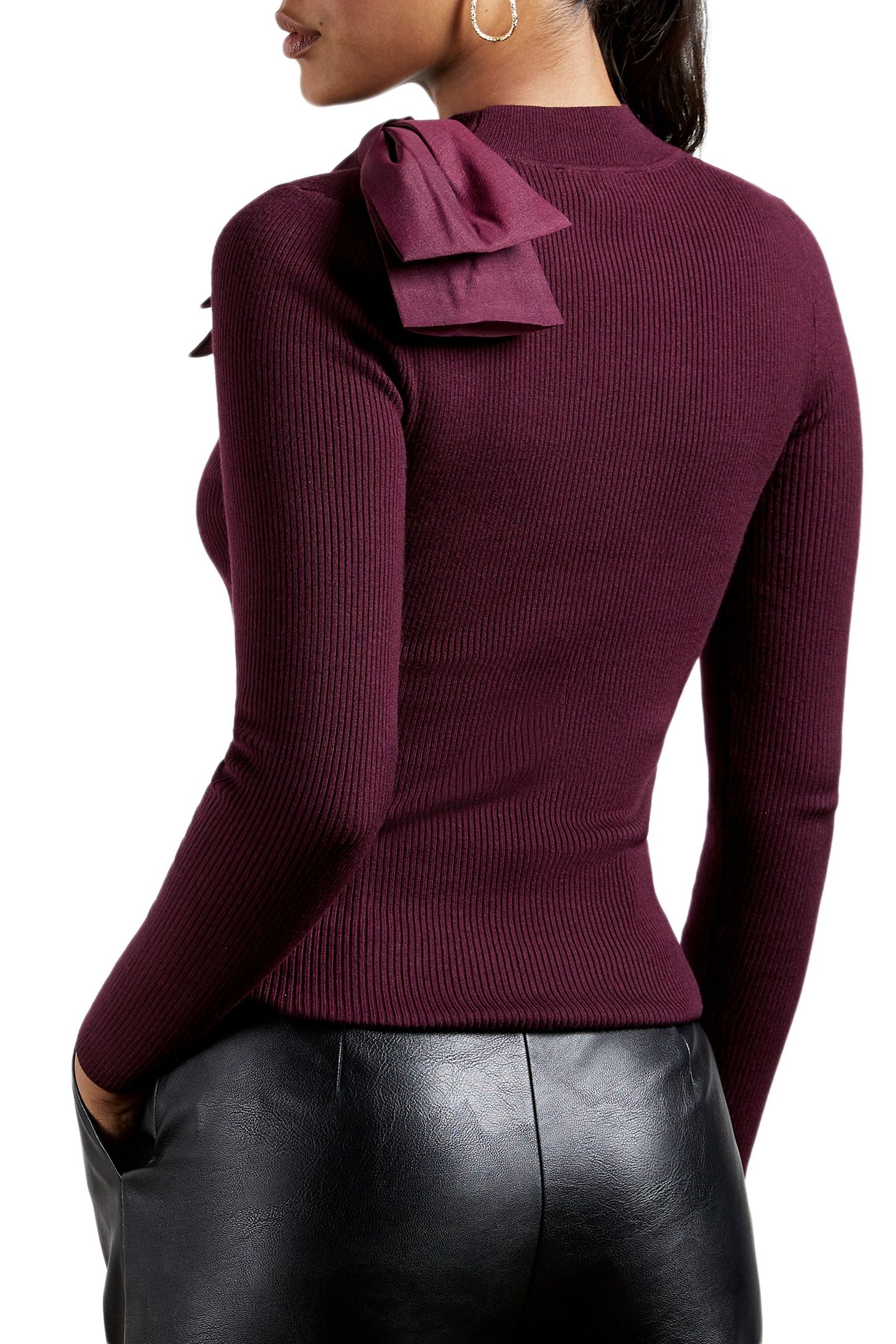 AMBHER EXTRAVAGANT BOW JUMPER OXBLOOD 3