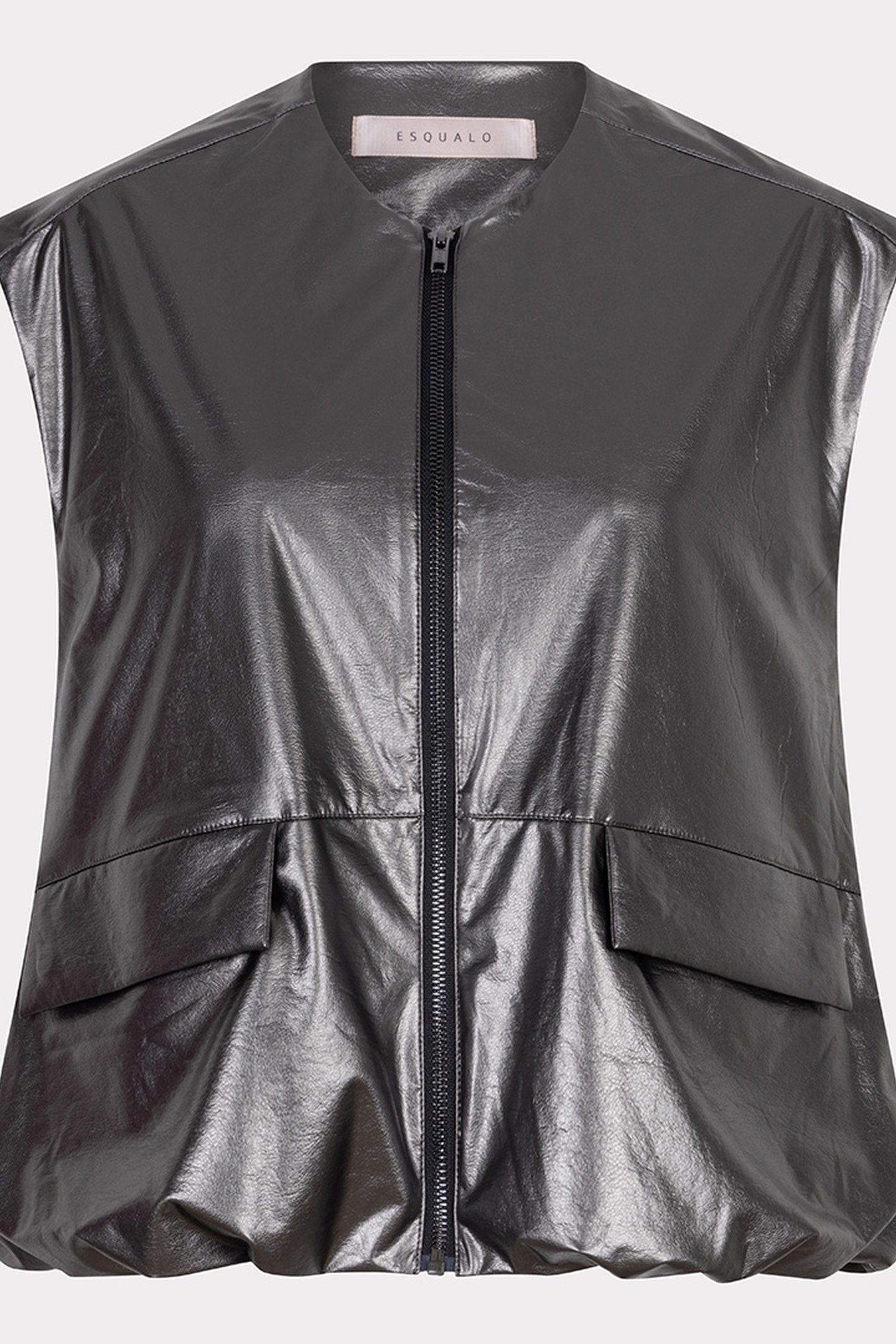 BODYWARMER METALLIC PU GREY 1