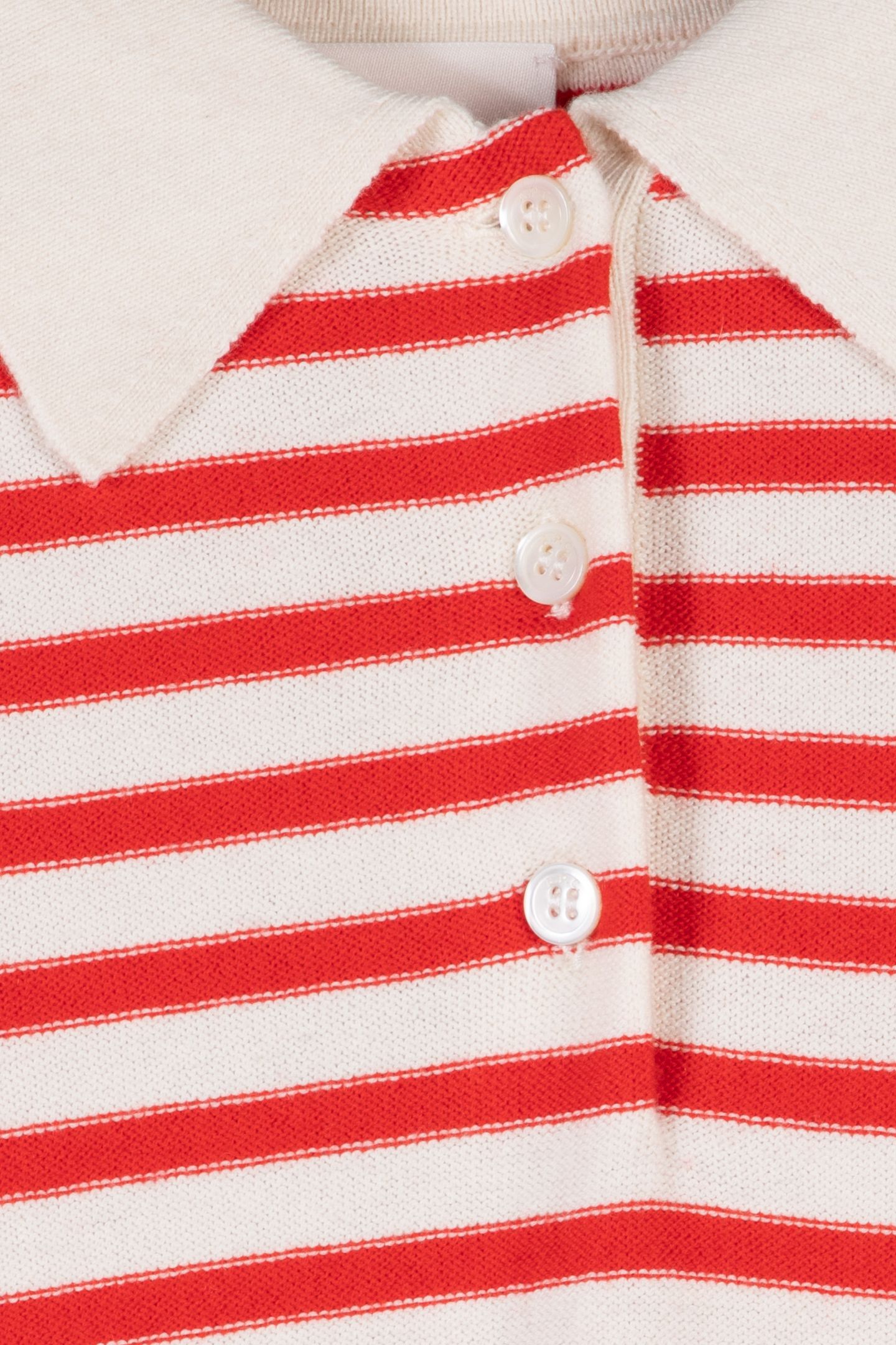 POLO SHORT SLEEVE ECRU/RED 5