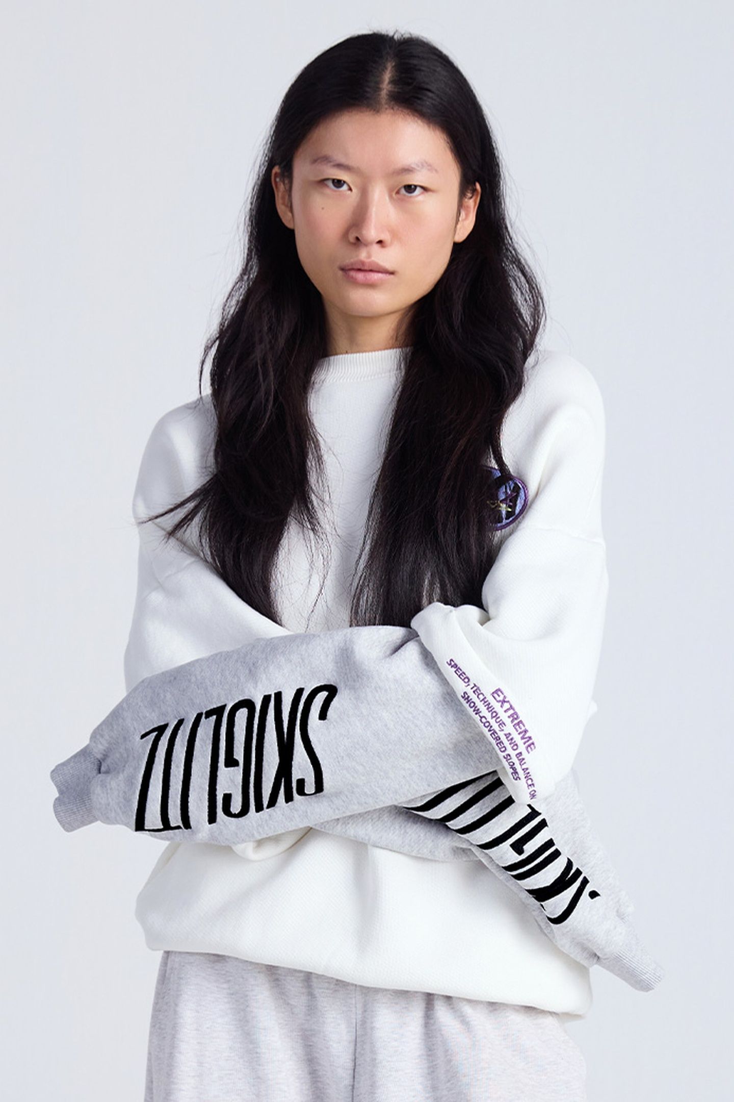 LOREN SWEATER DOUBLE SLEEVE SWEATER WHITE 1