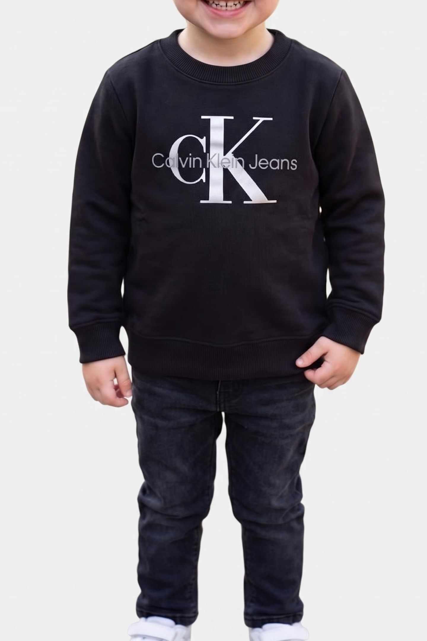 UNISEX MONOGRAM LOGO SWEATSHIRT BLACK 1