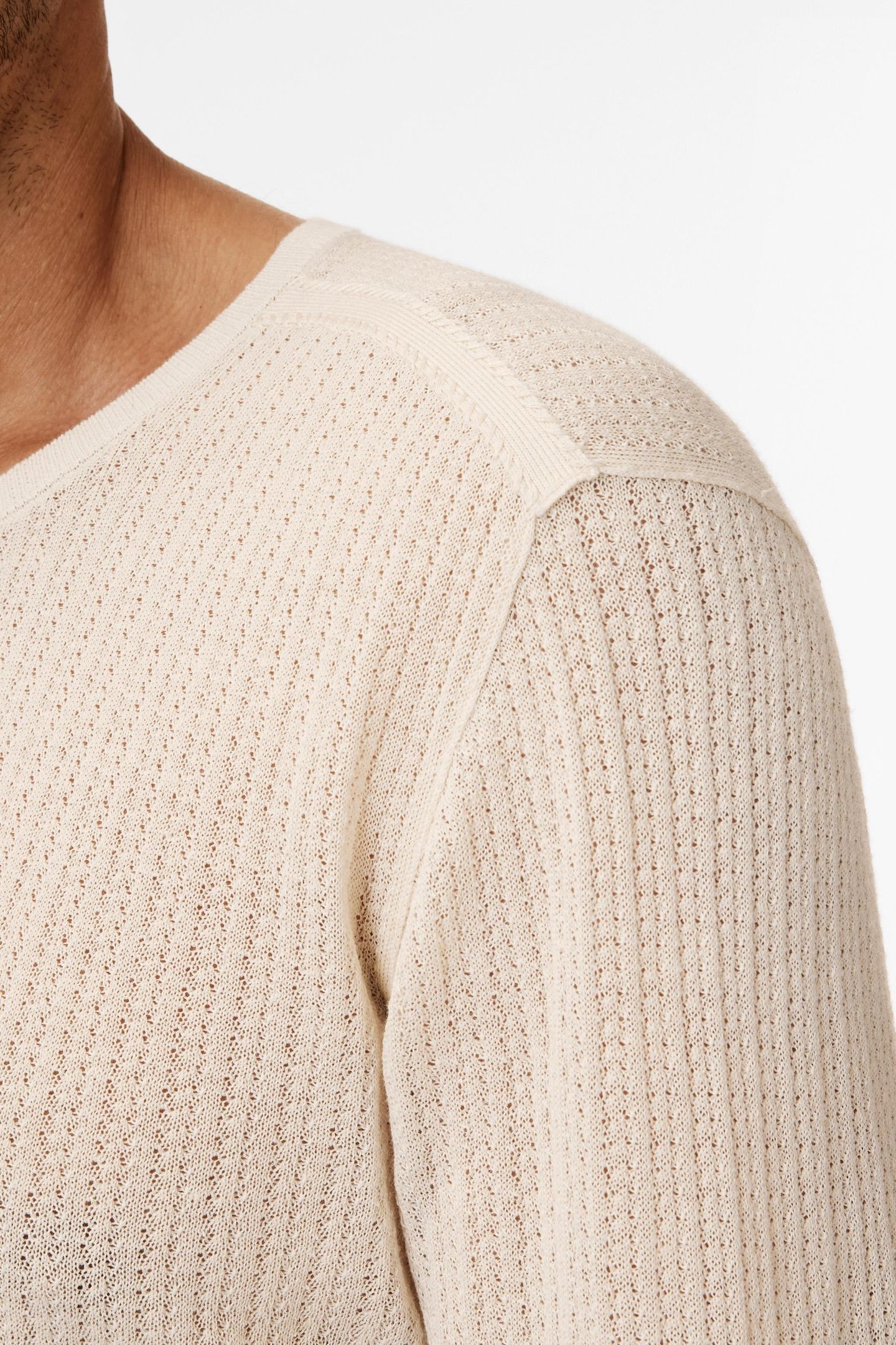 ESPERIA REGULAR FIT LS CREWNECK WITH PIN EGG SHELL 3