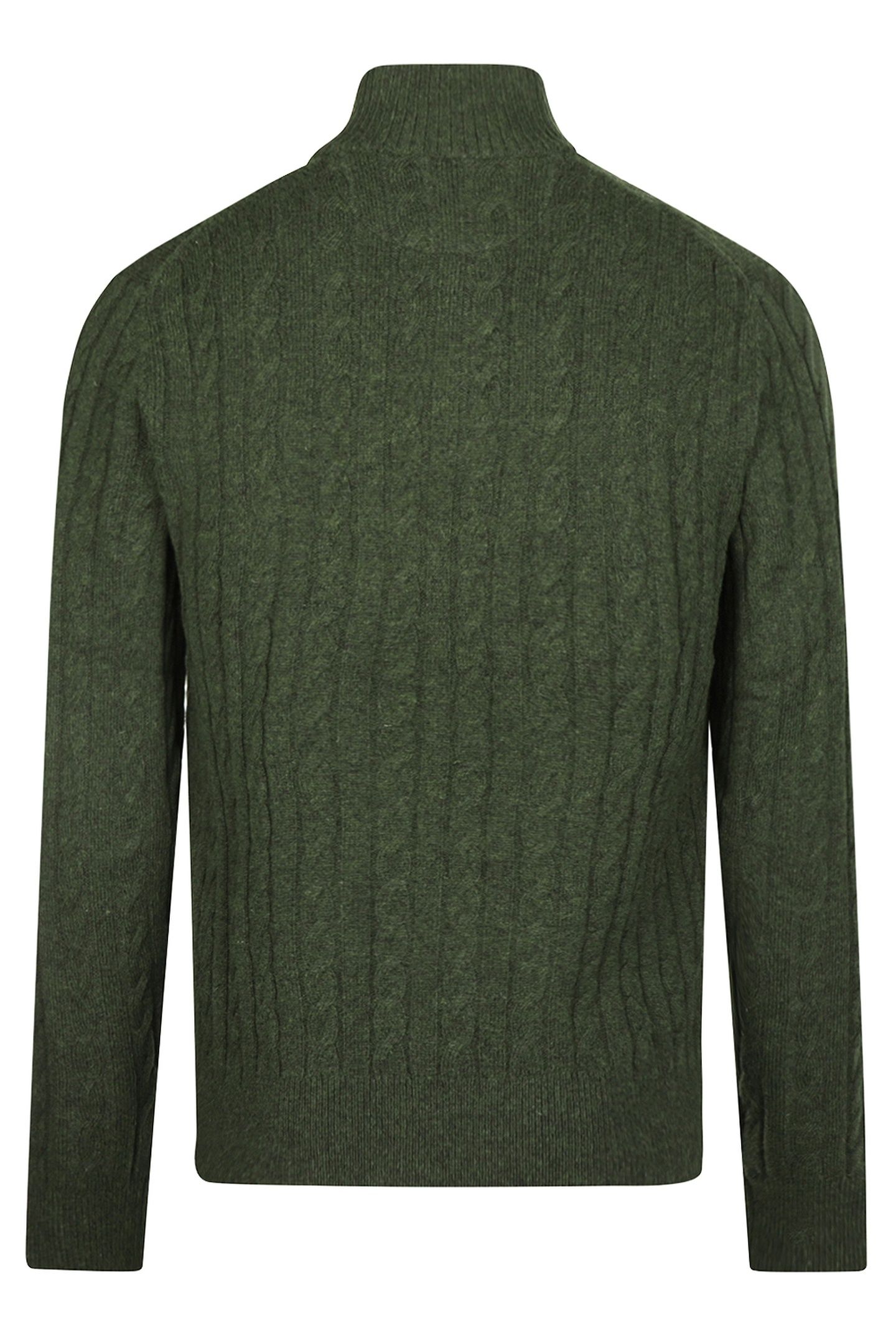 CABLE ZIP MOCK SWEATER DARK OLIVE 2