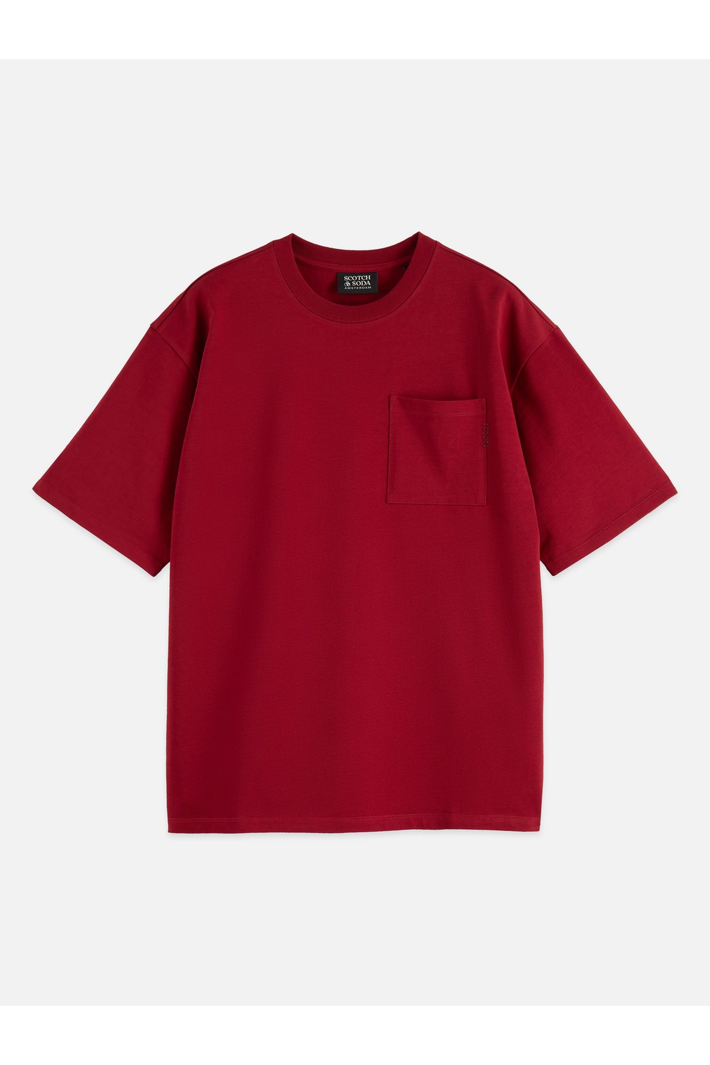 SEASONAL CORE 3 CROSSES CHEST POCKET LOOSE-FIT T-SHIRT RED 1