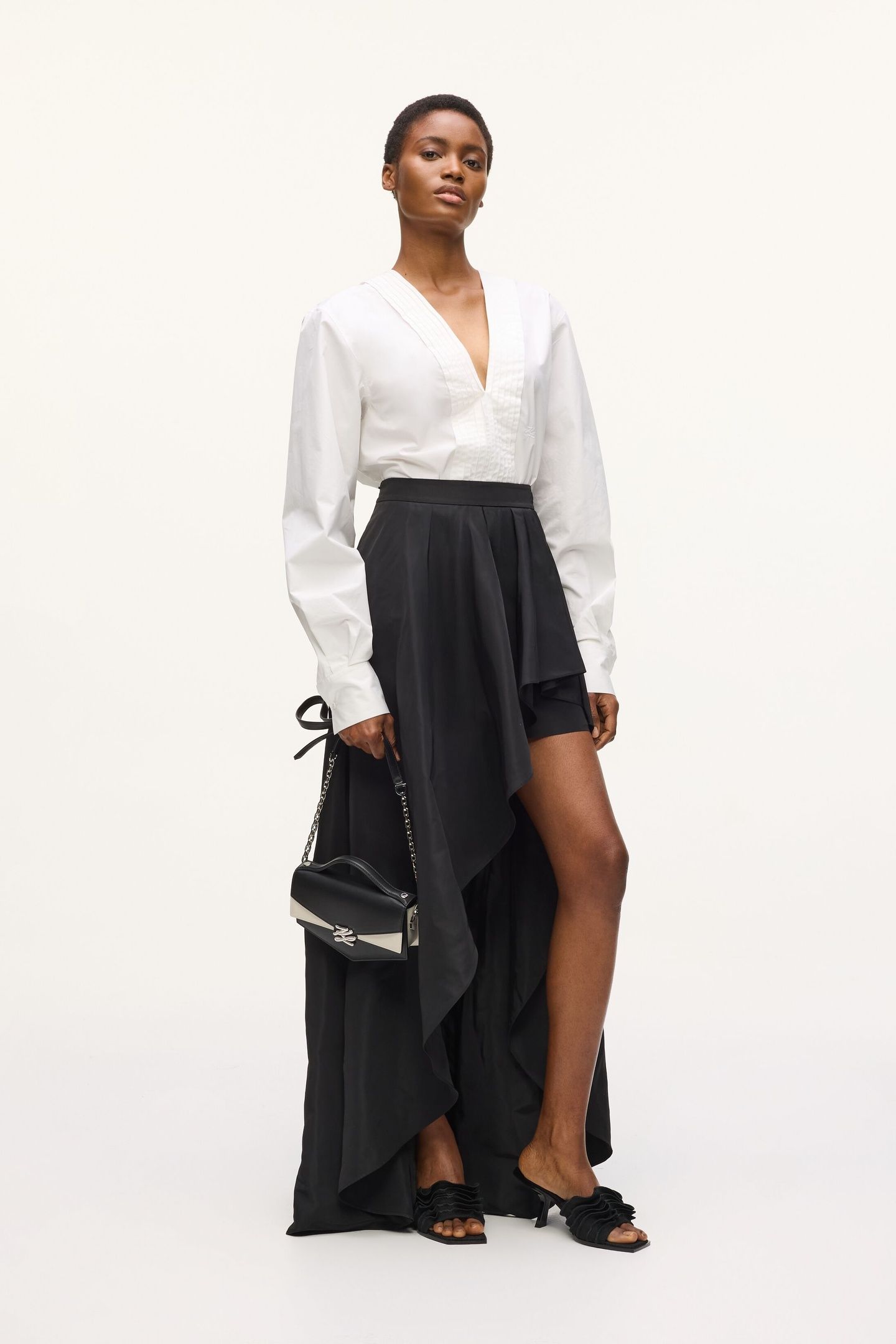 STUDIO RUFFLE SKIRT BLACK 1