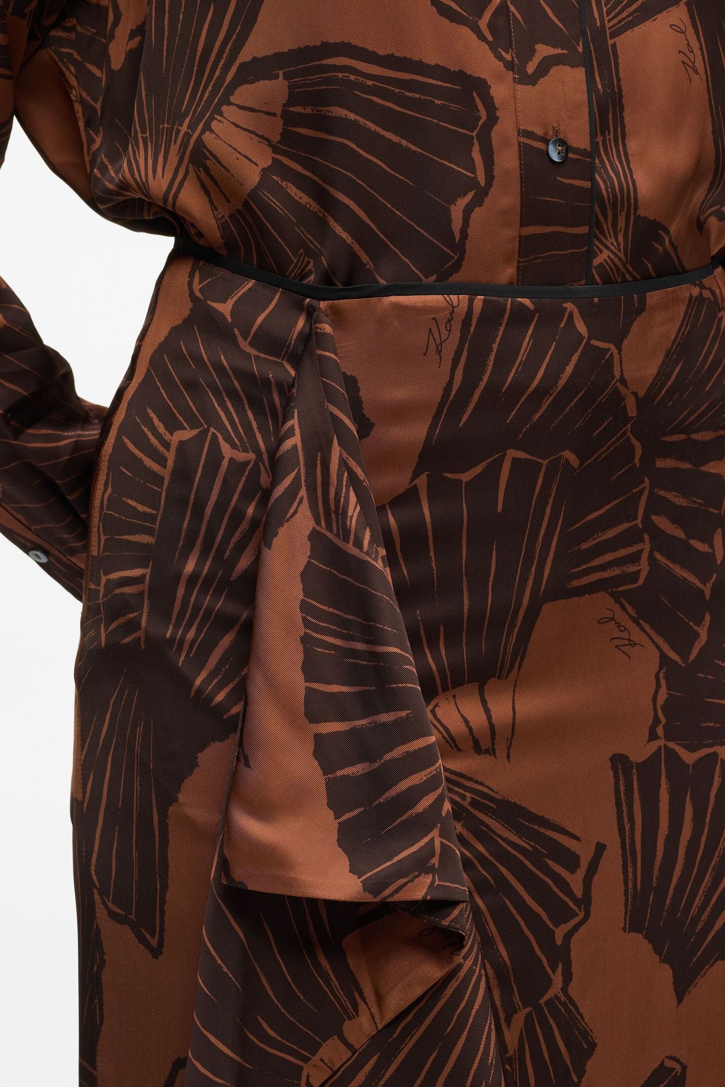 PRINTED FLUID SKIRT GRAPHIC FAN FRIAR BROWN 6