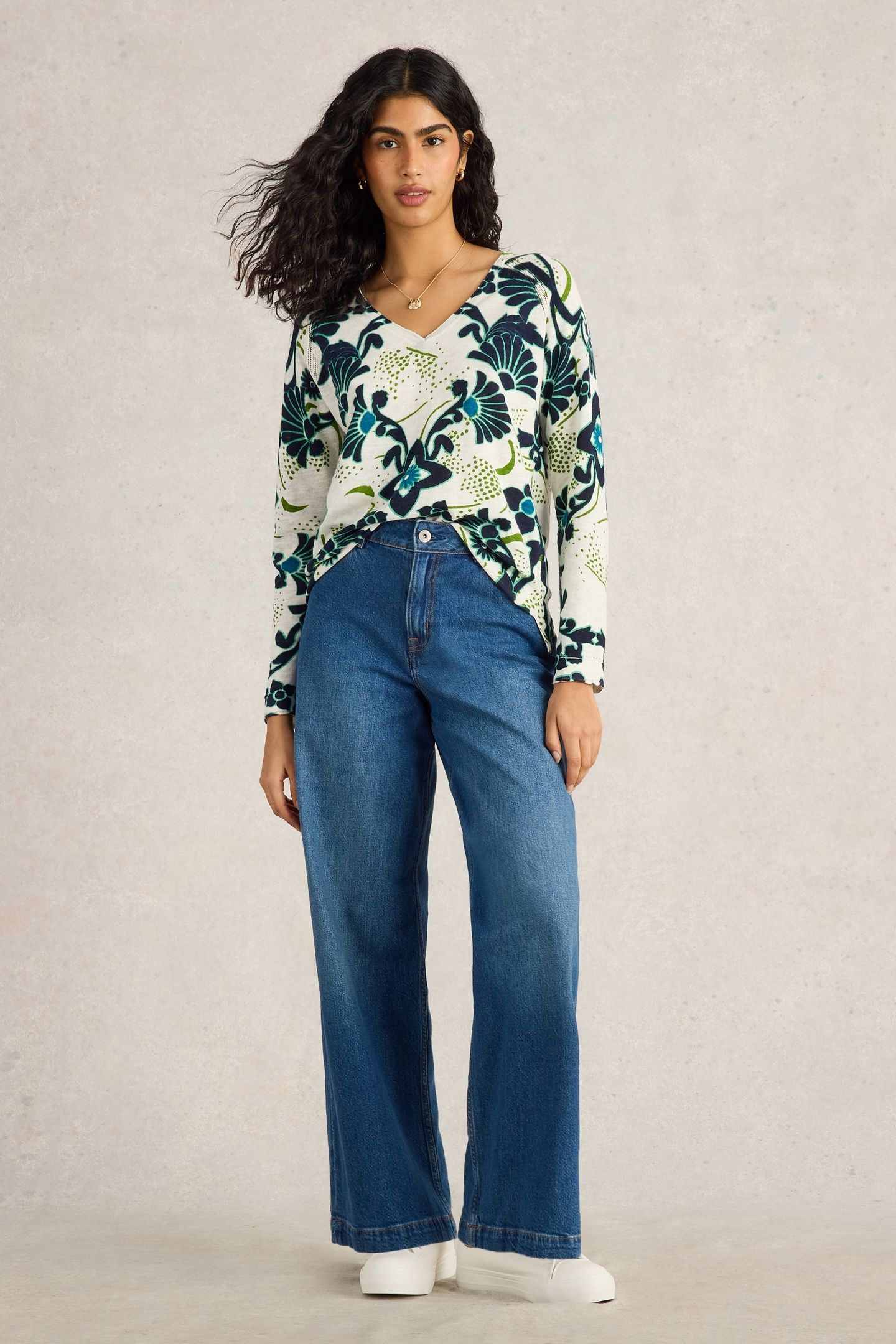 NARIA PRINT JUMPER BLUE PR 2