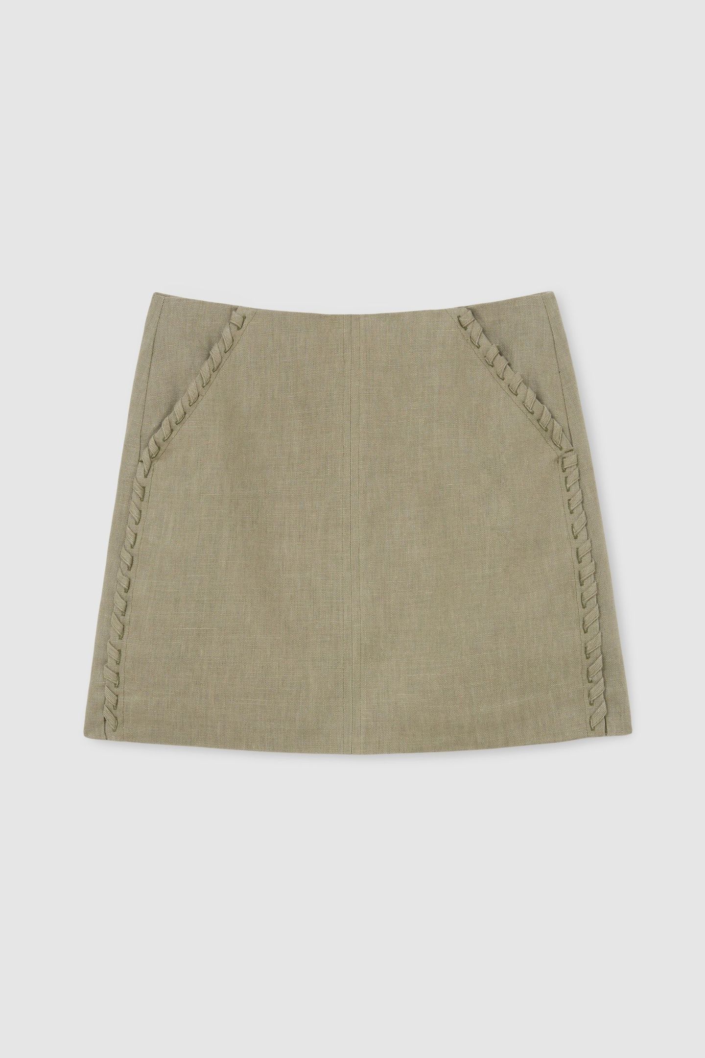 WHIPSTITCH MINI SKIRT KHAKI GREEN 7